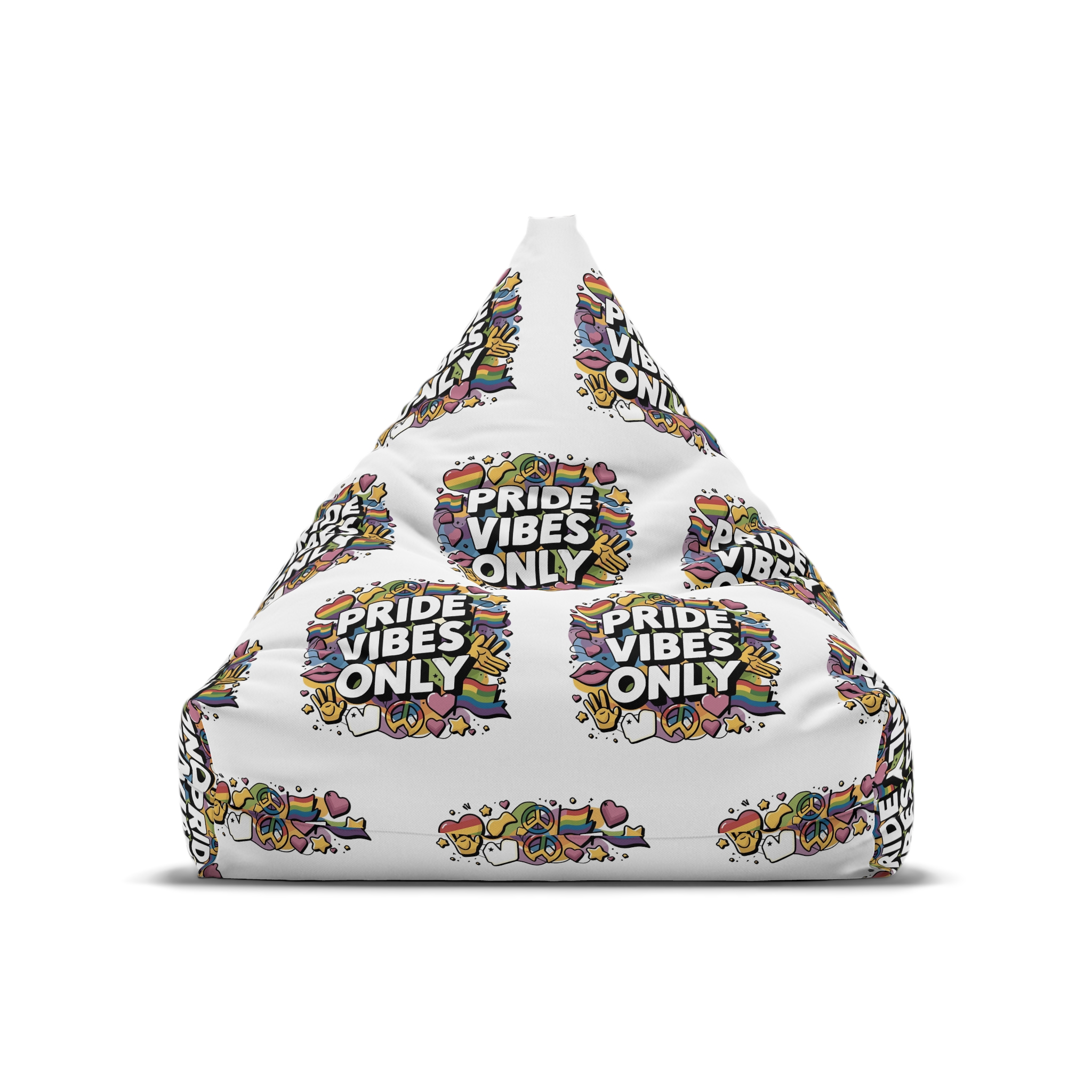 Pride Vibes Only T Shirt Design Isolated White Background Bean Bag Chair Cover - Image 5