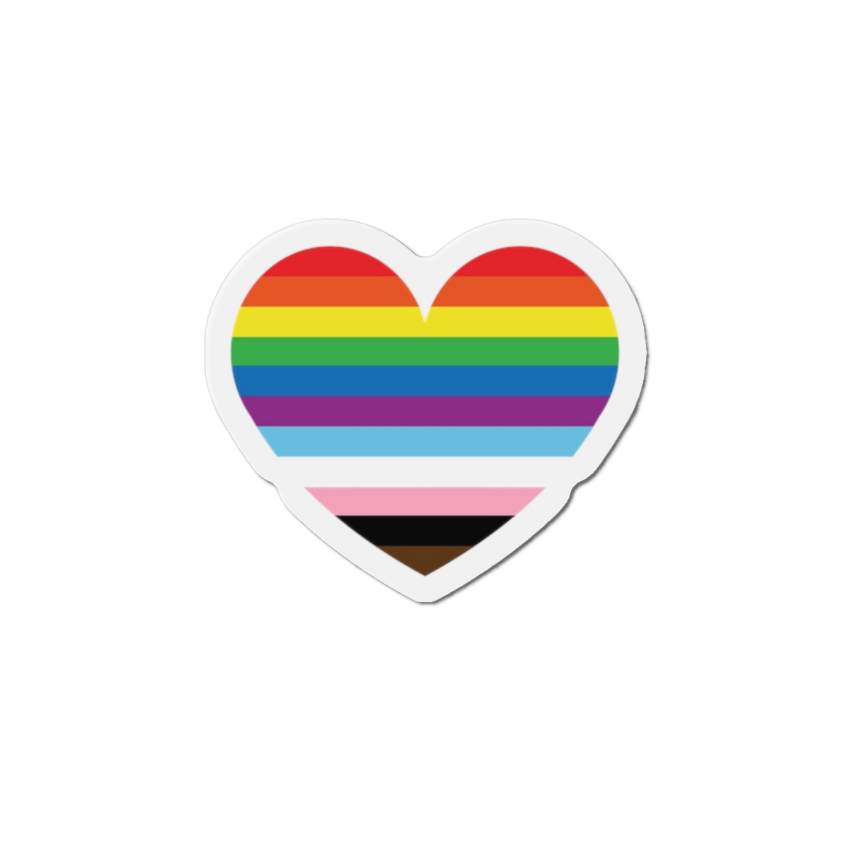 Progress Pride Flag Heart Symbol Love Inclusion1 Die Cut Magnets