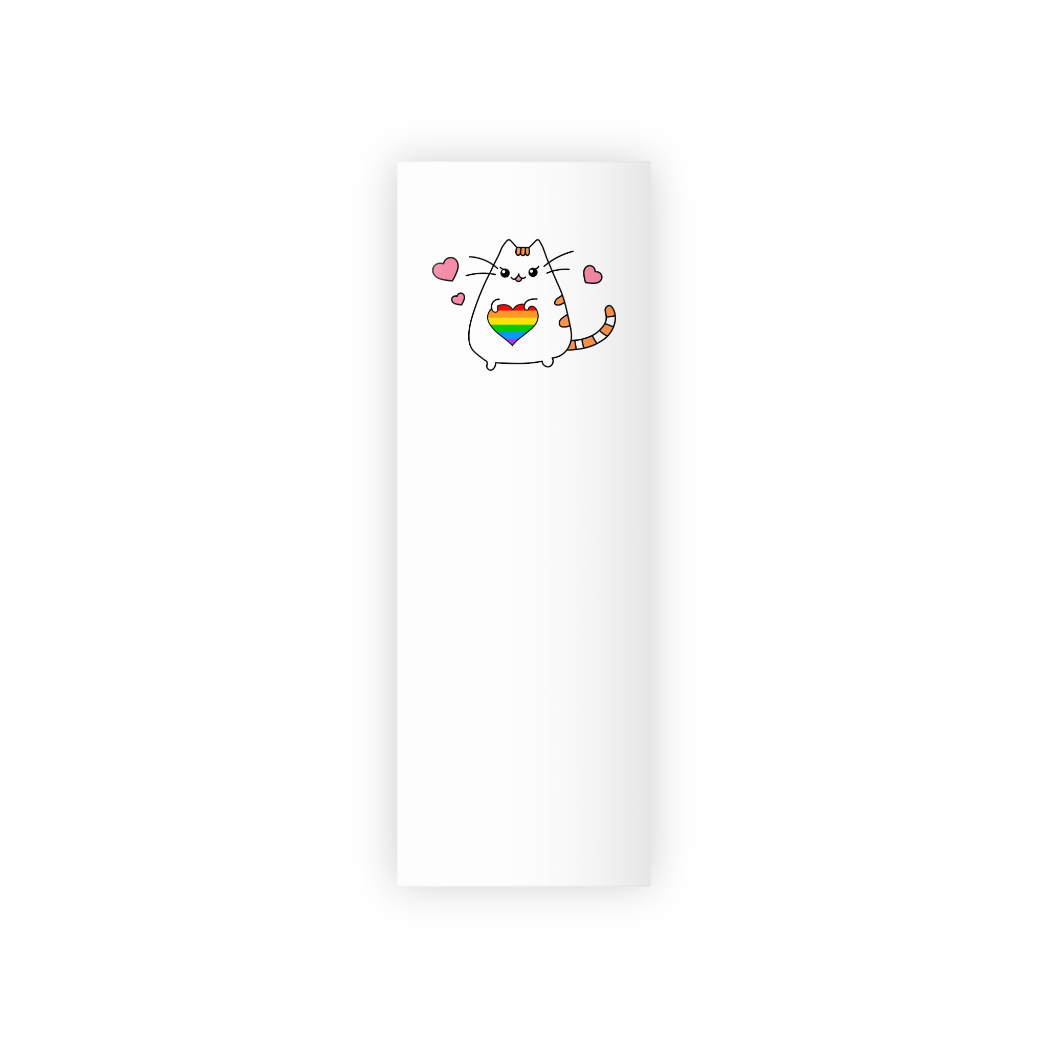 Kawaii Cat With Rainbow Heart Gift Wrapping Paper Rolls 1pc - Image 5
