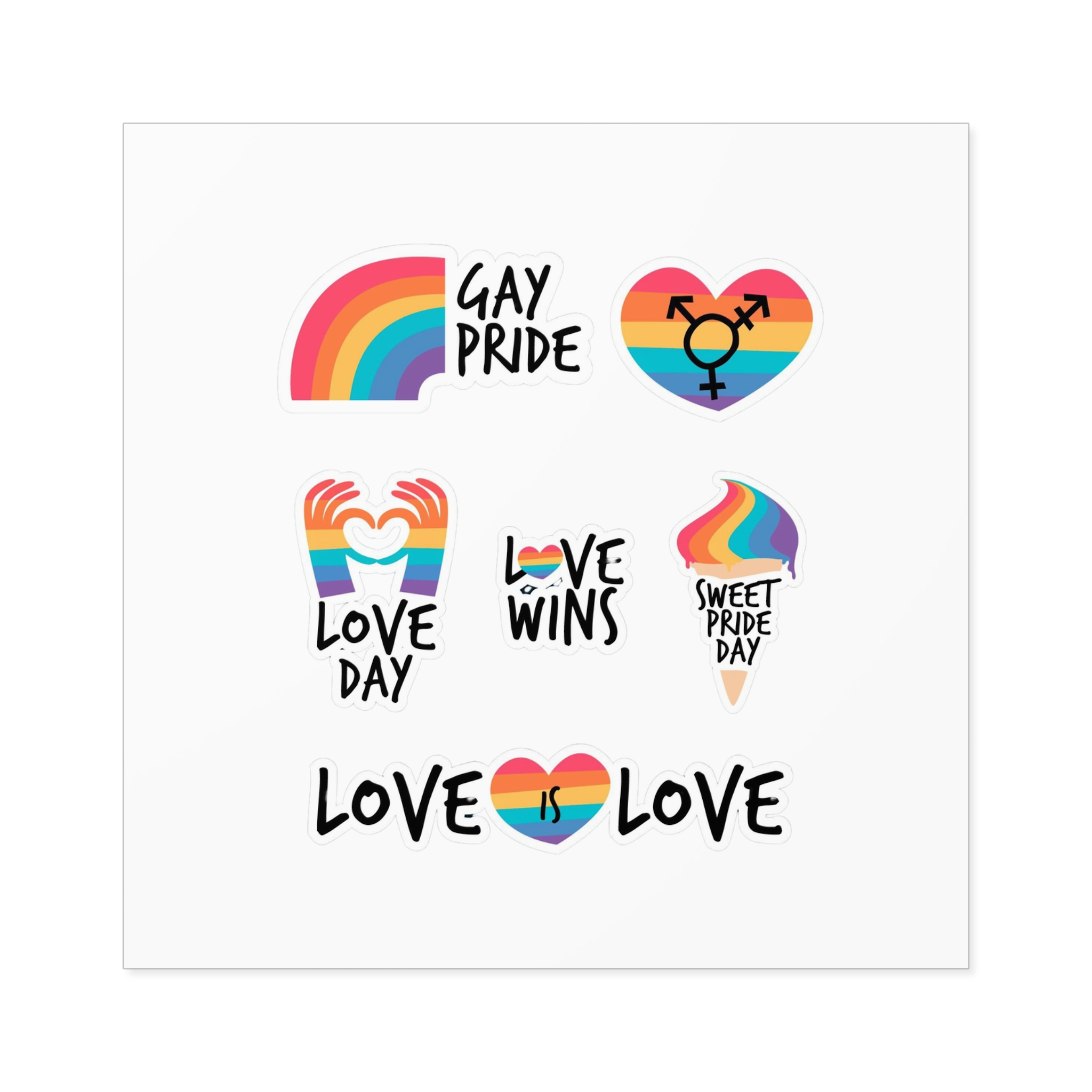 Pride Day Label Pack Theme Laminate Stickers Square - Image 41