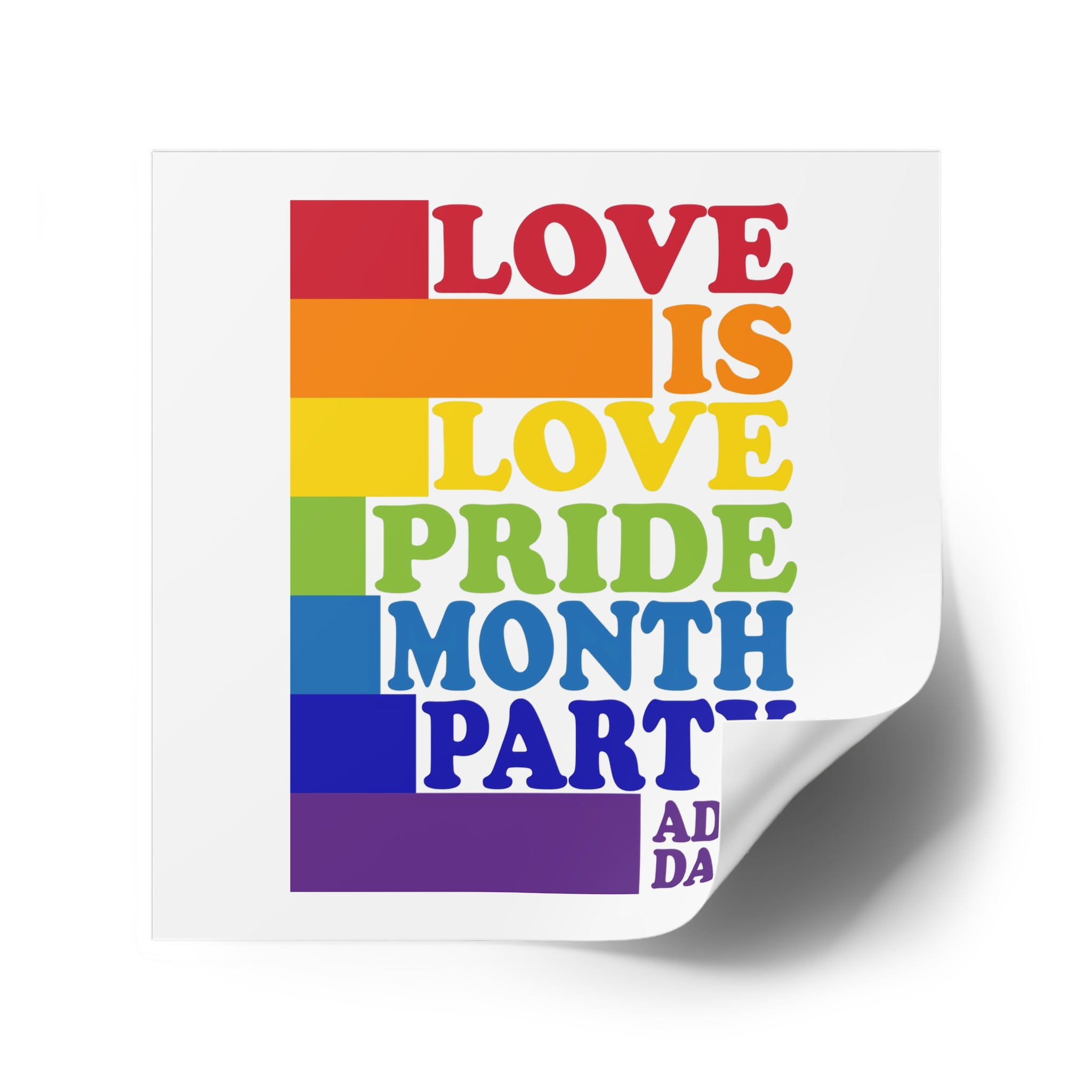 Love Is Love Pride Month Party Poster Flyer Social Media Post Design Laminate Stickers Square - Image 34
