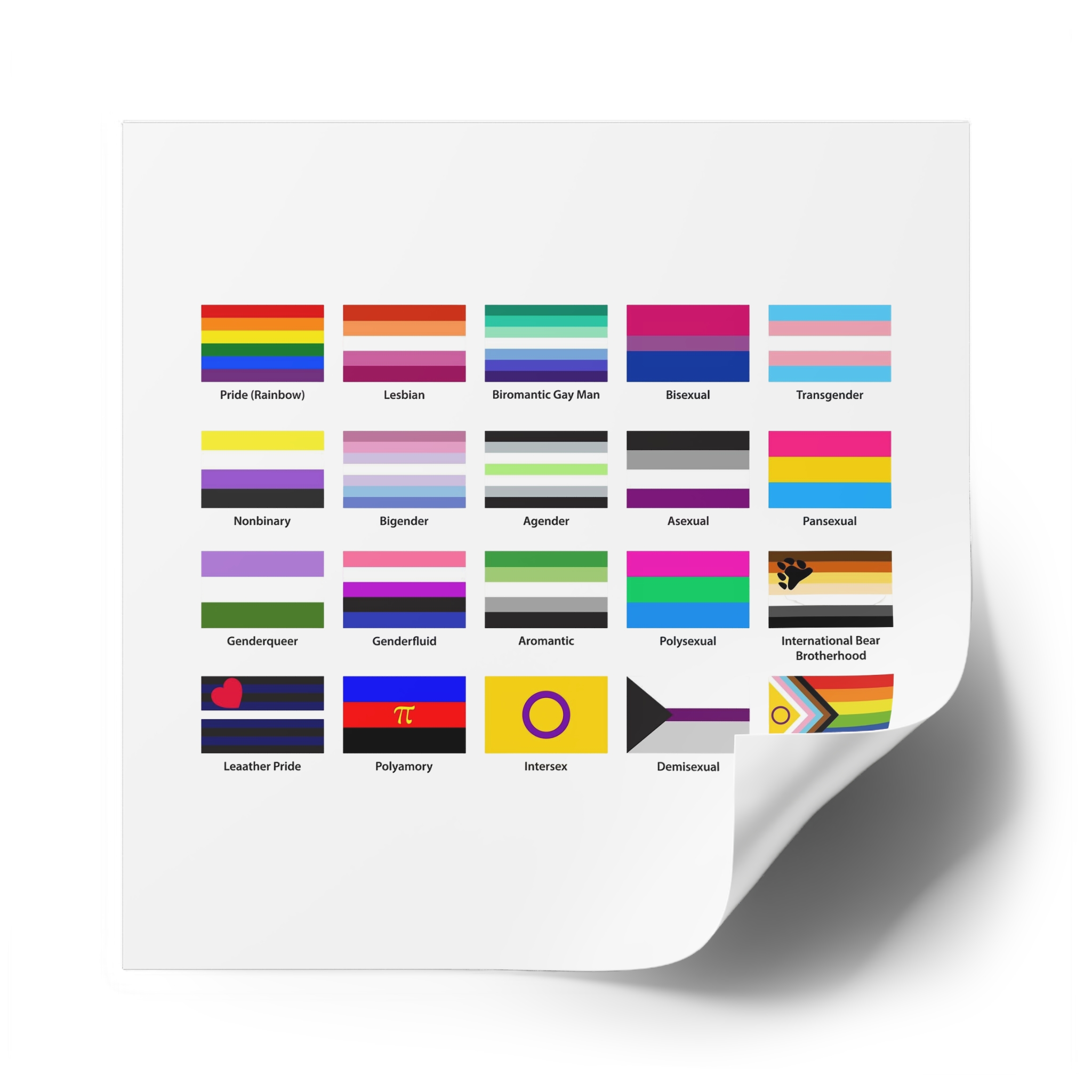 Lgbtq Community Flags Set Lgbt Sexual Identity Pride Flags Collection Rainbow Lesbian Gay Bisexual Laminate Stickers Square - Image 54