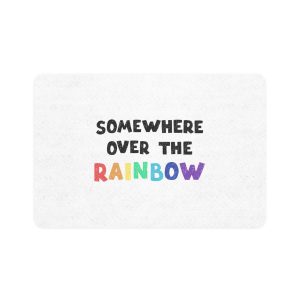 Vector Illustration With Hand Drawn Lettering Rainbow Pet Food Mat 12x18
