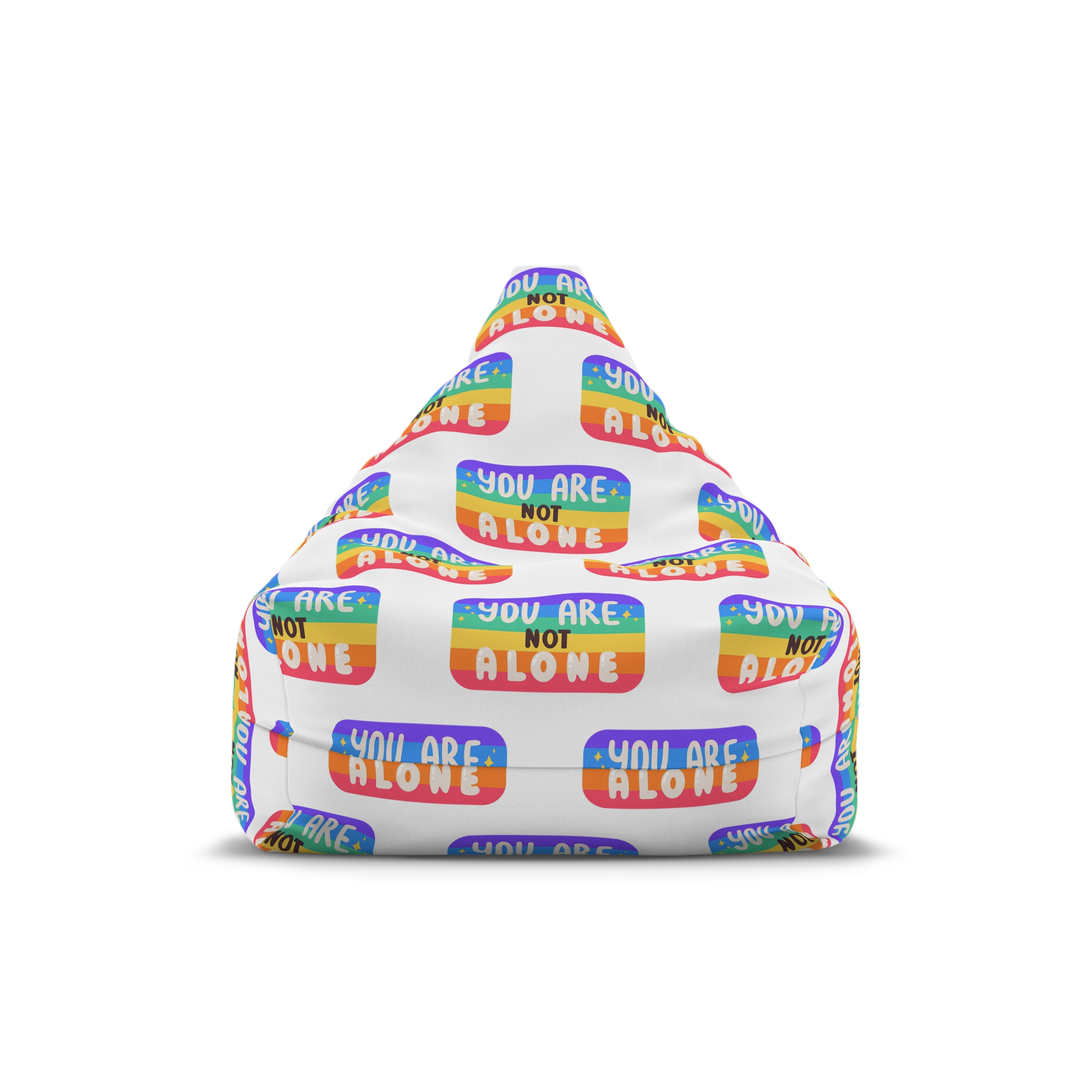 Lgbt Sticker Pack White Background Lgbtq Set Symbol Lgbt Pride Community Rainbow Elements Vector Hand Draw Illustration Hand Drawn Lettering(4) Bean Bag Chair Cover