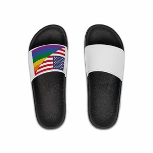 Lgbt Pride Month June Lesbian Gay Bisexual Transgender Lgbtq Flag Rainbow Vector(2) (1) Mens Slide Sandals