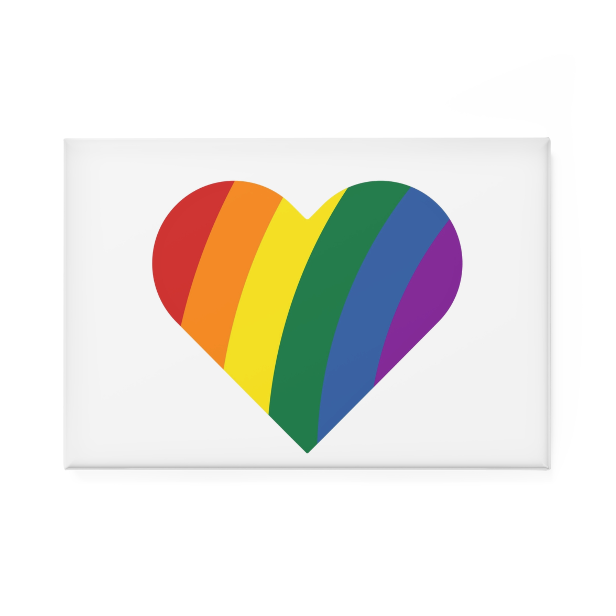 Minimalist Pride Heart Filled With Rainbow Colors Button Magnet Rectangle 1 And 10 Pcs