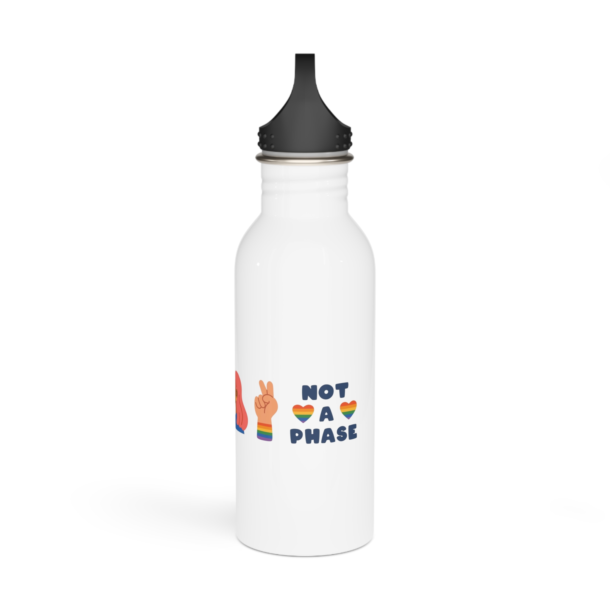 Vector Lgbt Trendy Clipart Set Colorful Cute Modern Collection Lgbtq Pride Elements Lesbian Girls Stainless Steel Water Bottle - Image 4