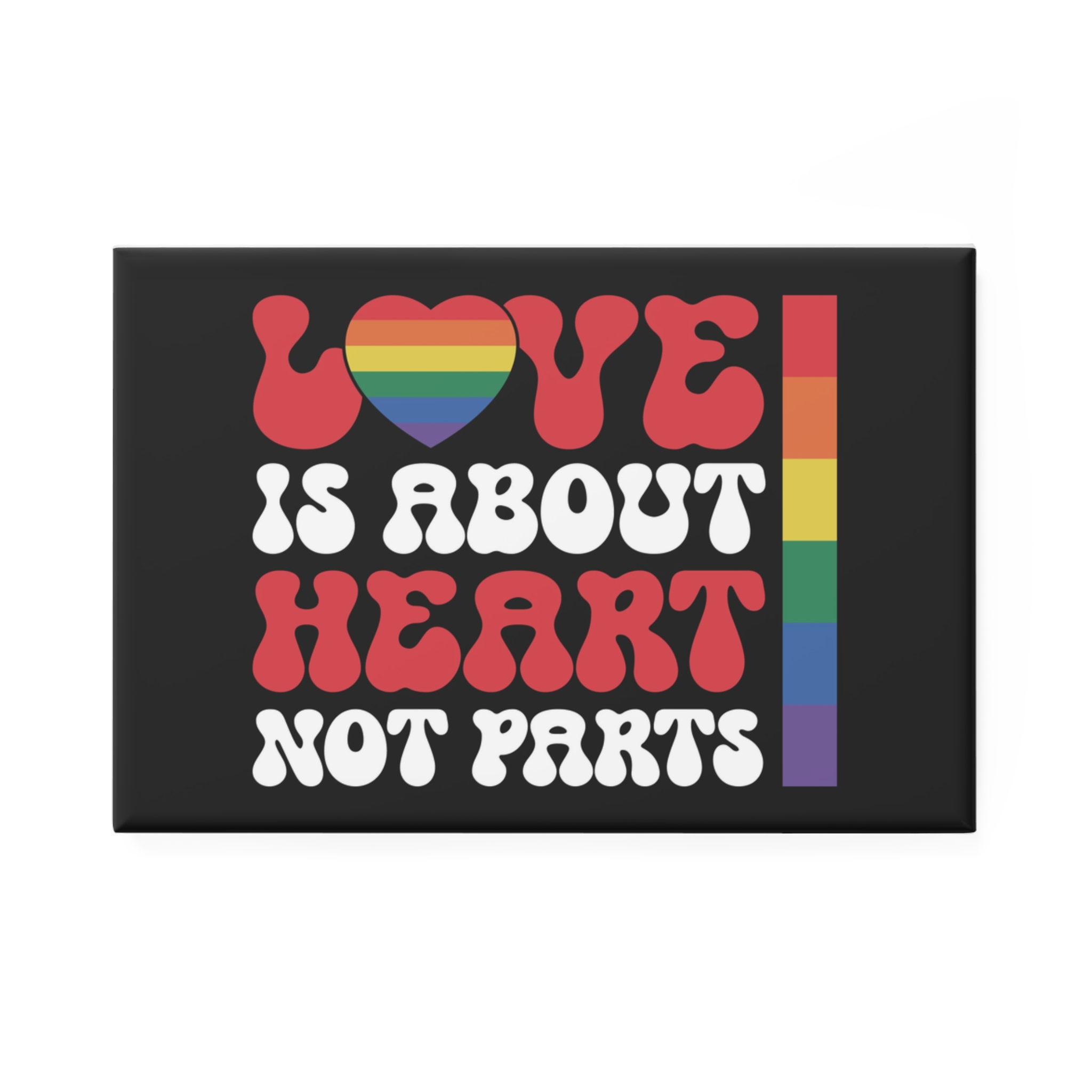 Colorful Rainbow Is About Love Made Parts Button Magnet Rectangle 1 And 10 Pcs