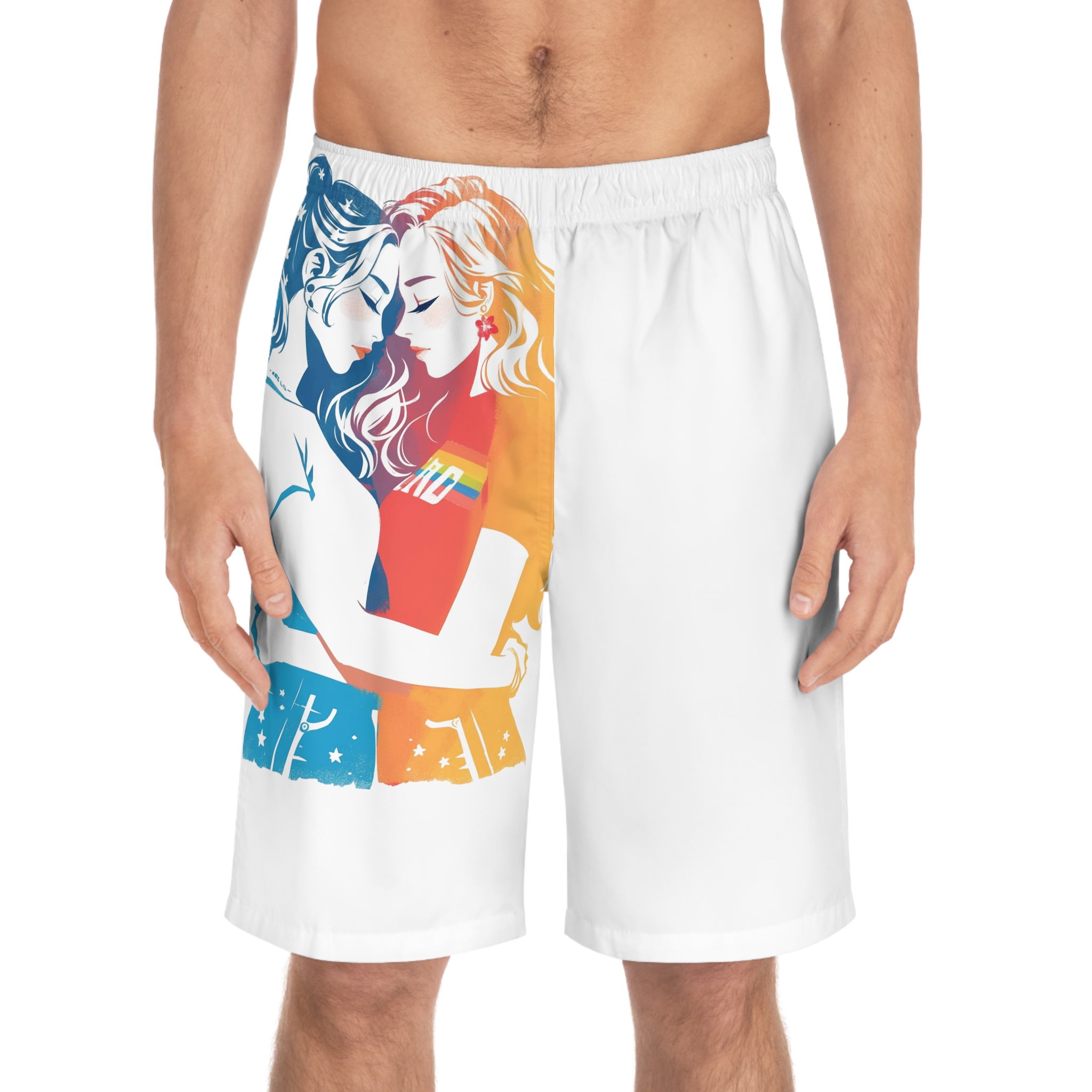 Lesbian Pride Parade Banner Mens Board Shorts Aop - Image 3