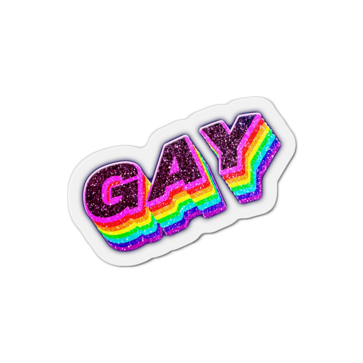 Gay Word Rainbow 3d Png Word Art Die Cut Magnets - Image 13