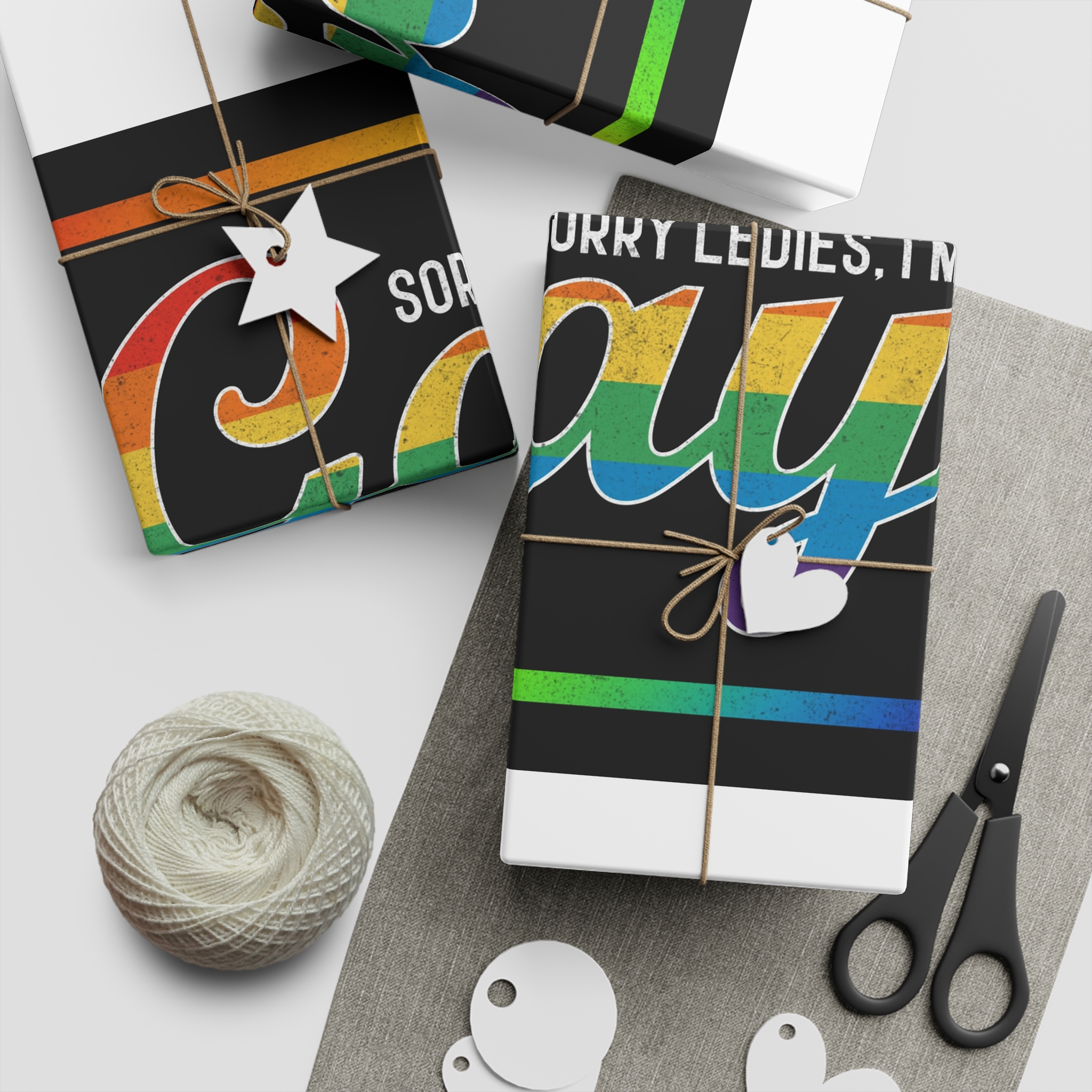 Pride Gay Rainbow Typography Vector Premium T Shirt(3) Gift Wrapping Paper Sheets 1pc - Image 2