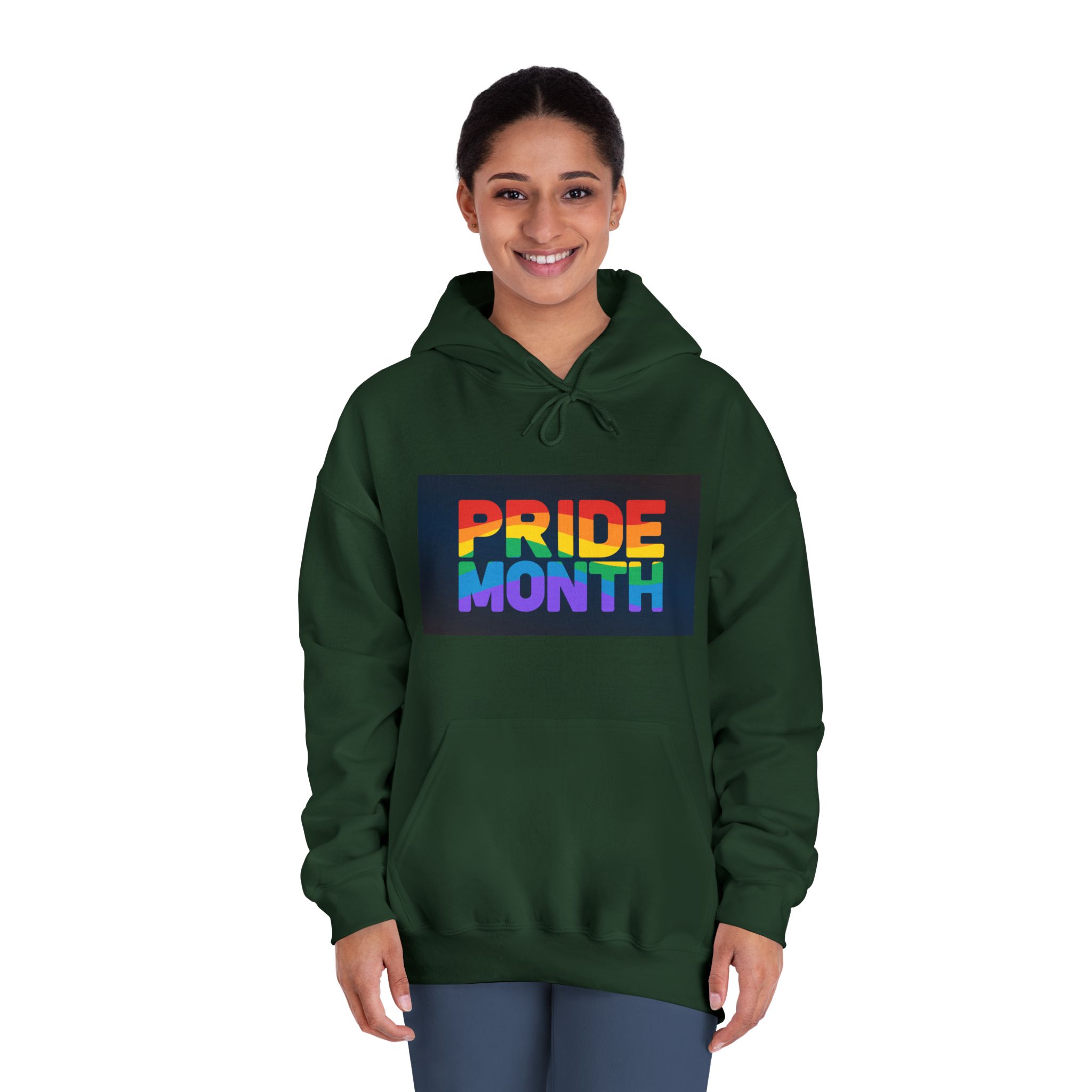 Lgbt Pride Rainbow Flag Lettering Banner Poster Social Media Pride Calligraphy With Unisex Dryblend Hooded Sweatshirt - Image 24