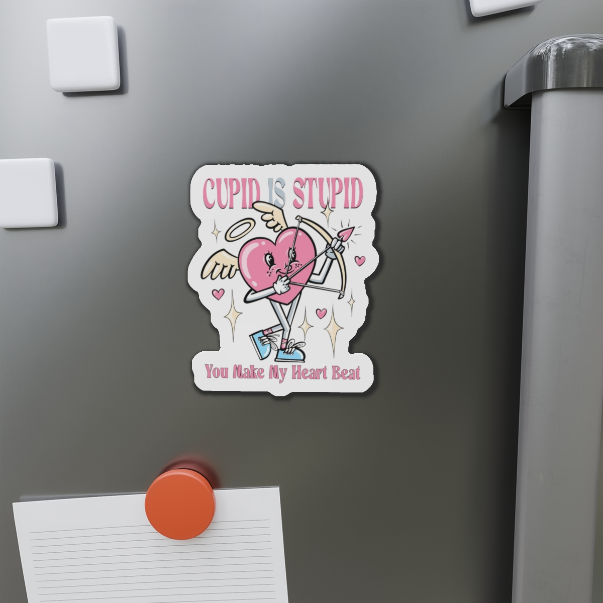 Love Cupid Holding Bow Tshirt Design Die Cut Magnets - Image 11