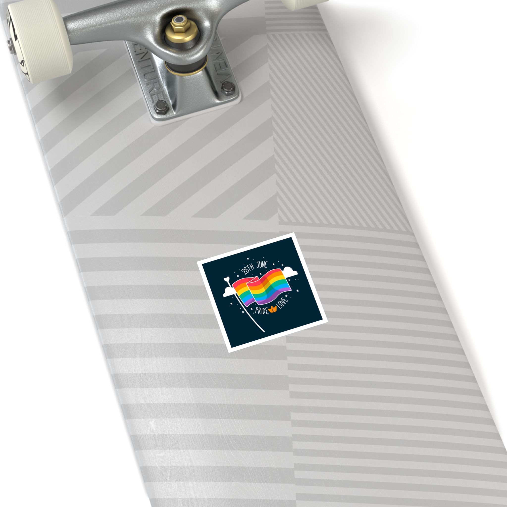 Rainbow Flag With Pride Day Concept Laminate Stickers Square - Image 12