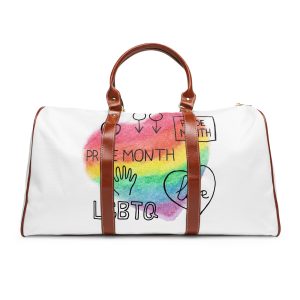 Lgbtq Hand Drawn Symbols Rainbow Coloured Heart Background Waterproof Travel Bag