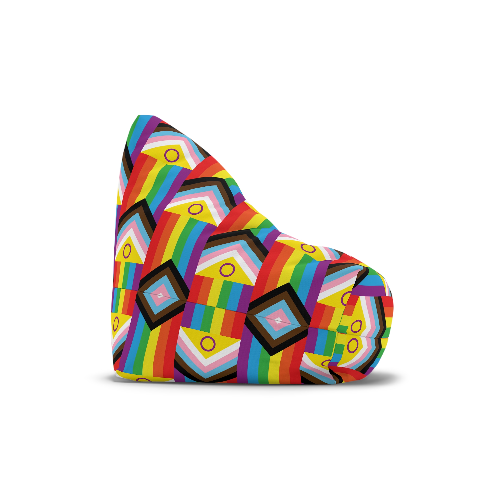Intersex Inclusive Progress Pride Flag Bean Bag Chair Cover - Image 3