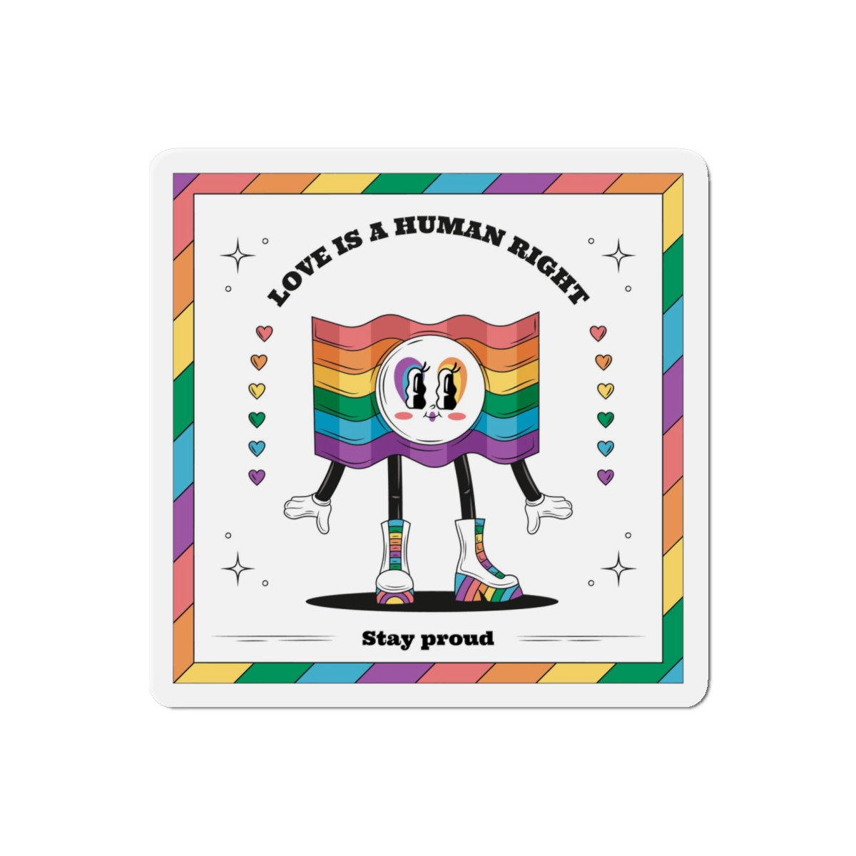 Hand Drawn Illustration Pride Month Celebration(5) Die Cut Magnets - Image 13
