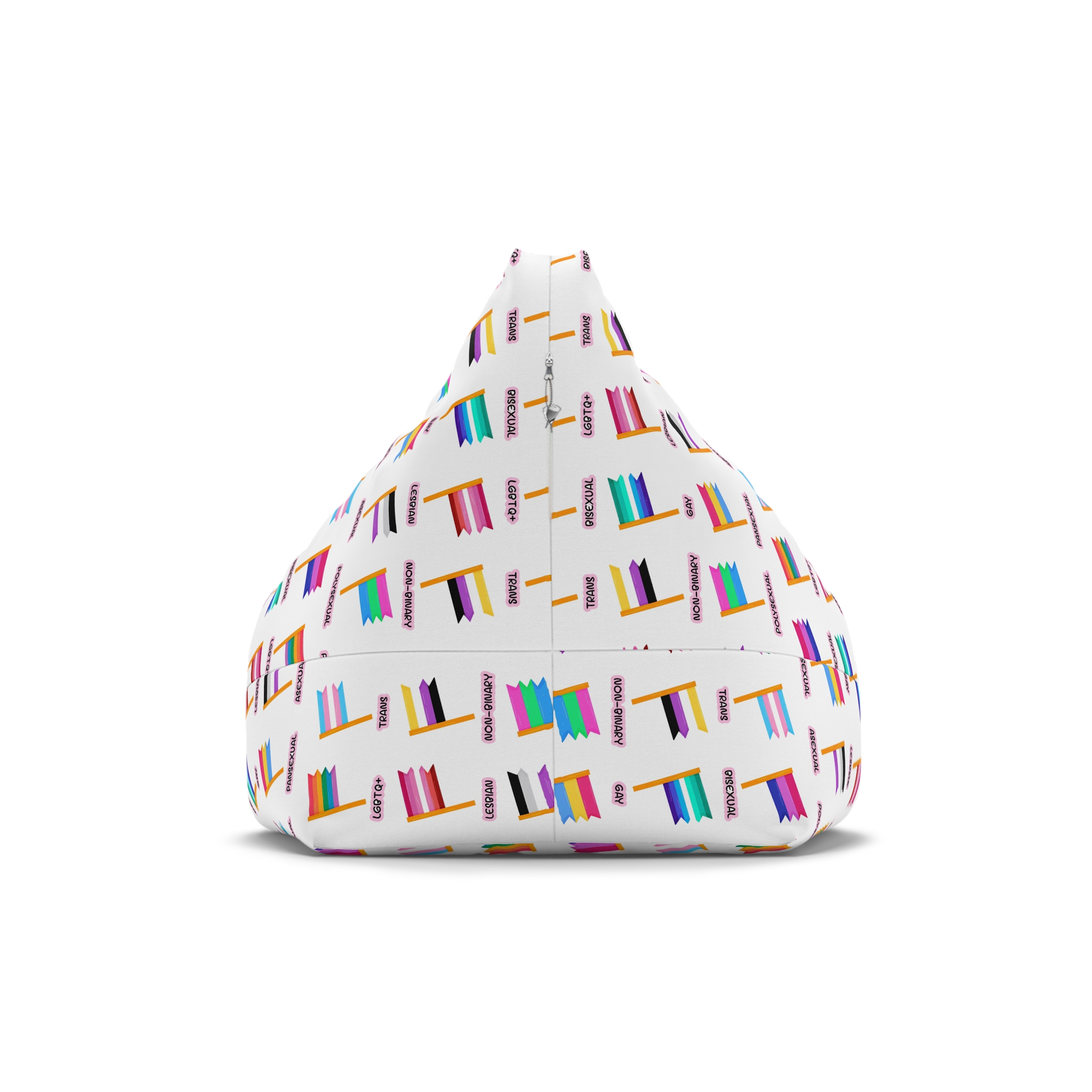 Cute Hand Drawn Set Lgbtq Pride Flags With Names Lgbtq Trans Bisexual Lesbian Nonbinary Asexual Bean Bag Chair Cover - Image 2