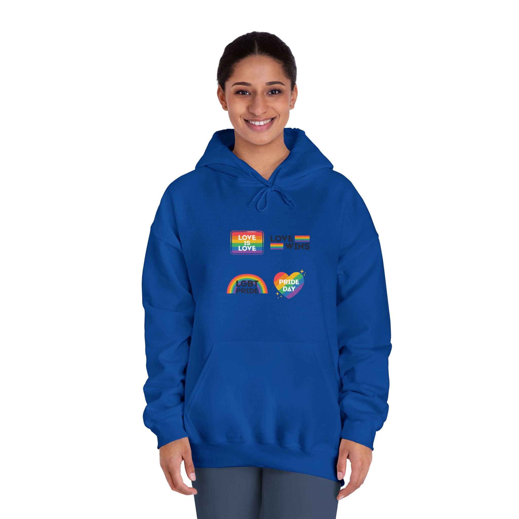 Pride Day Label Collection Design Unisex Dryblend Hooded Sweatshirt - Image 28