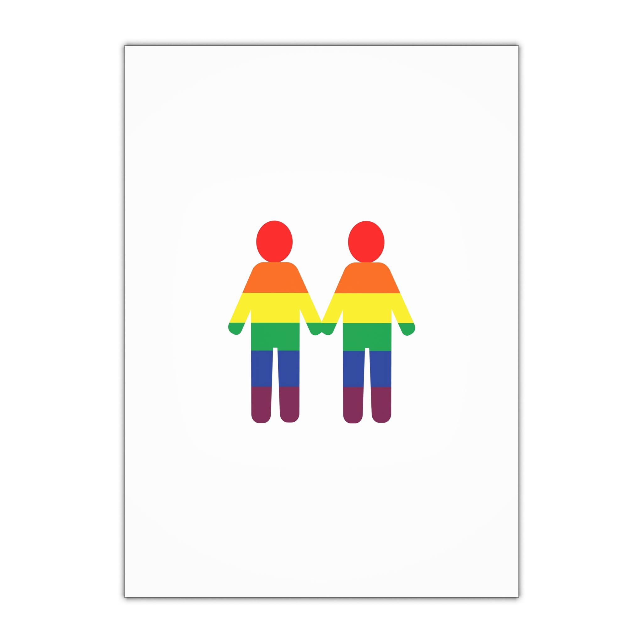 Gay Couple Holding Hands With Rainbow Color Background Vector Gift Wrapping Paper Sheets 1pc