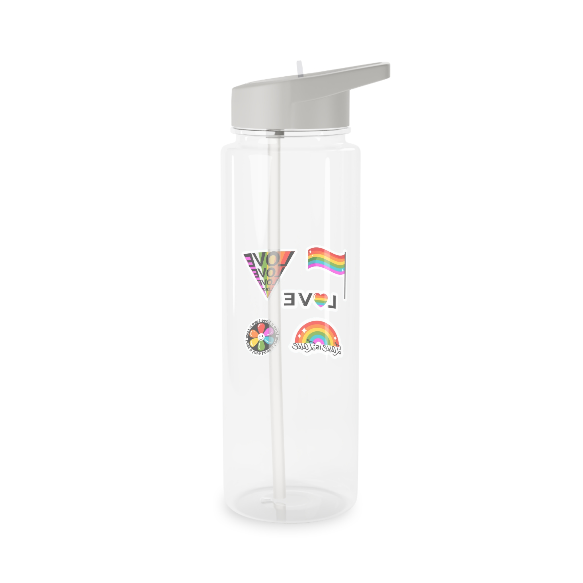Pride Day Badges With Flag Tritan Water Bottle - Image 6