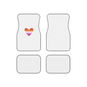Lgbt Sticker Lgbtq Rainbow Lesbian Flag Heart Shape Acceptance Sexual Orientation Self Determination Homosexual Love Symbol Pride Month Flat Hand Drawn Isolated Vector Illustration Car Mats Set Of 4