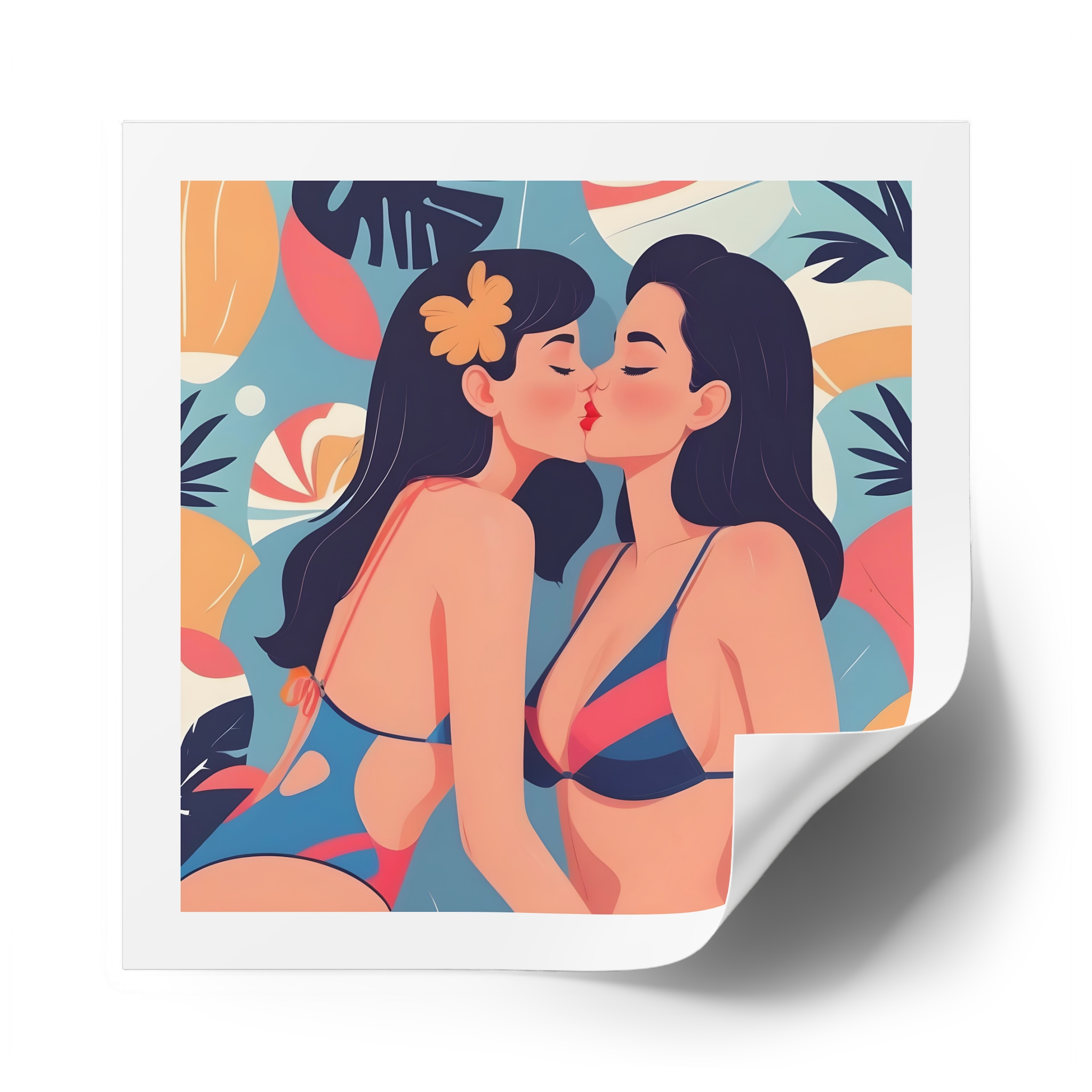 Lesbian Pride Design 7397DE Laminate Stickers Square - Image 50