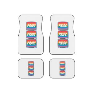 Retro Halftone Tvs With Rainbow Screens Bold Text Perfect Pride Month Activism Designs Car Mats Set Of 4