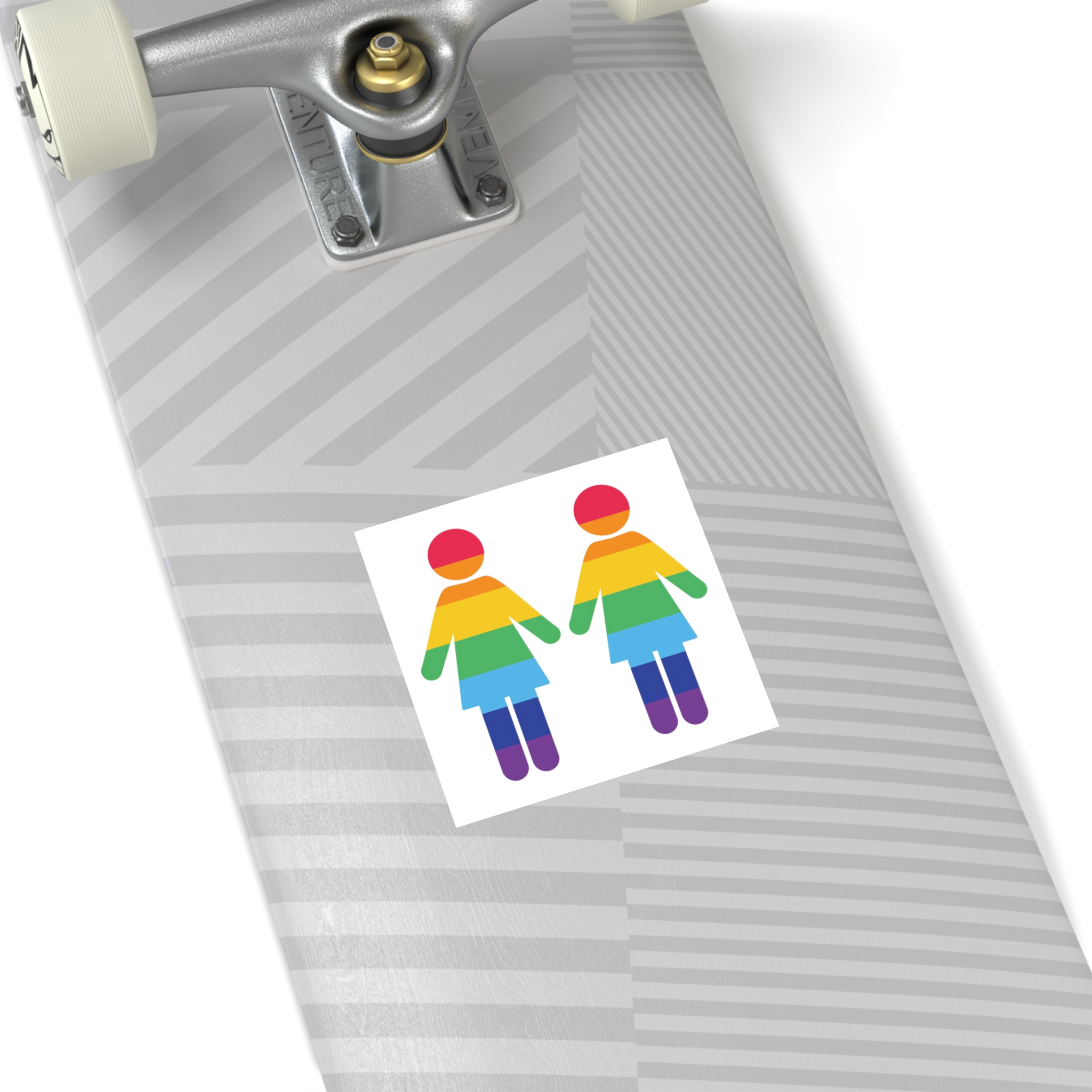 Lgbt Pride Two Lesbians Vector Icon Rainbow Colors Vector Illustration Laminate Stickers Square - Image 20