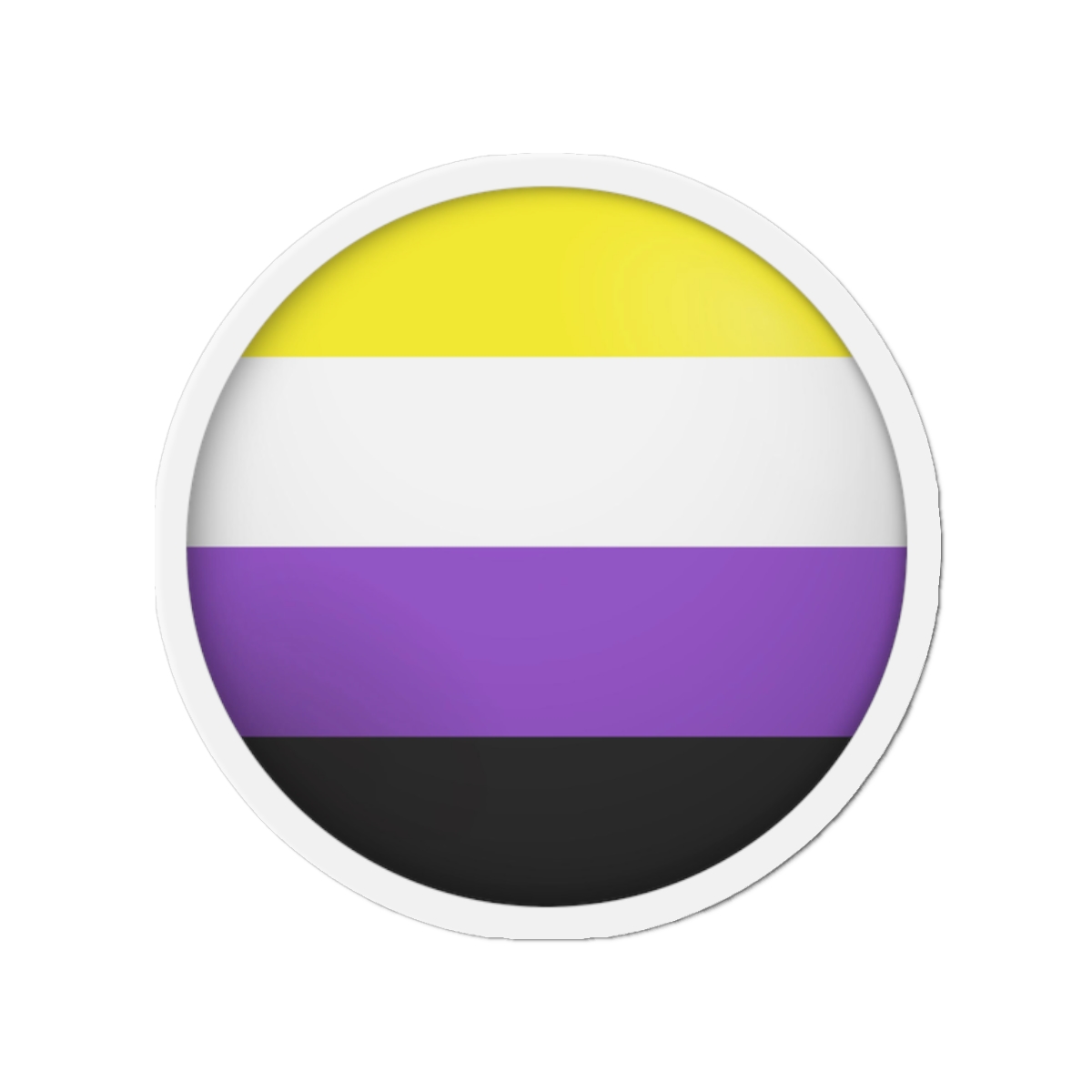 Flag Nonbinary Lgbtq Glossy Circular Flag Button Appearance 3d Icon Design With Depth Die Cut Magnets