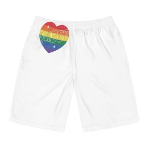Queer Pride Heart Mens Board Shorts Aop