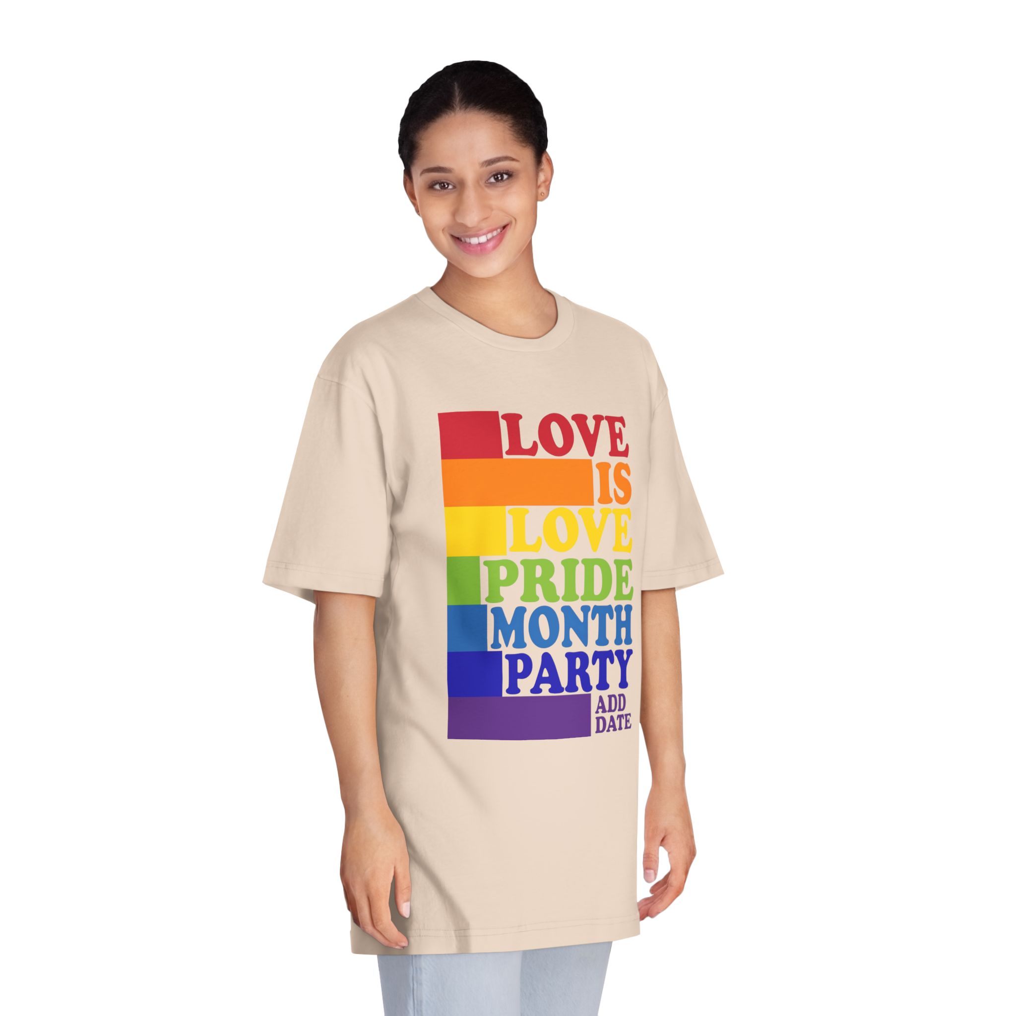 Love Is Love Pride Month Party Poster Flyer Social Media Post Design - Unisex Classic Crewneck T Shirt - Image 11