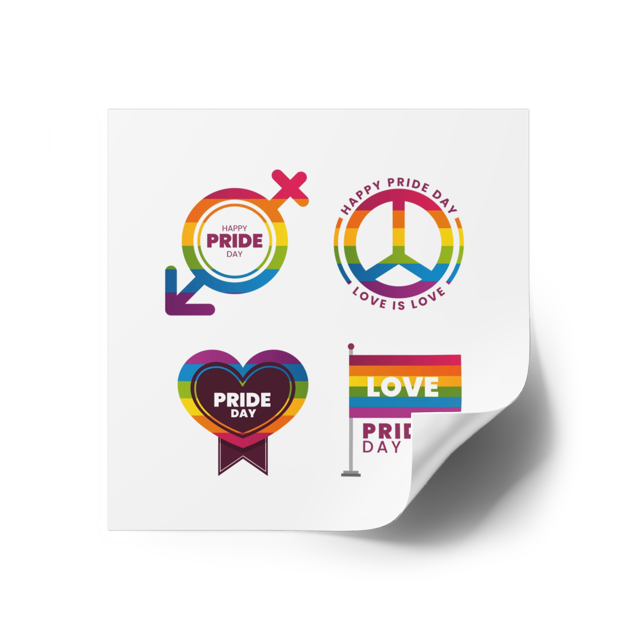 Label Collection With Pride Day Theme (1) Laminate Stickers Square - Image 18