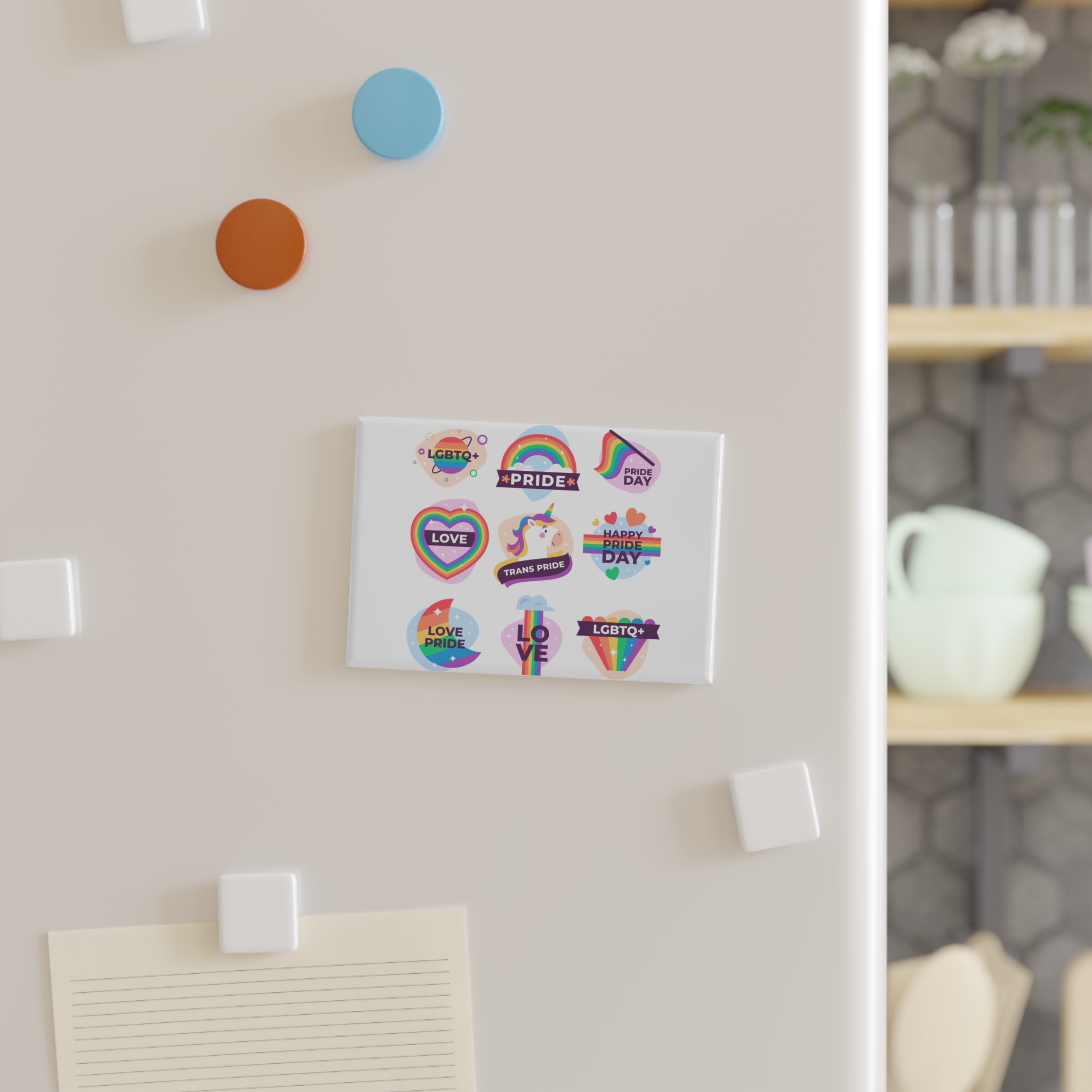 Labels Design Pride Day Event Button Magnet Rectangle 1 And 10 Pcs - Image 7