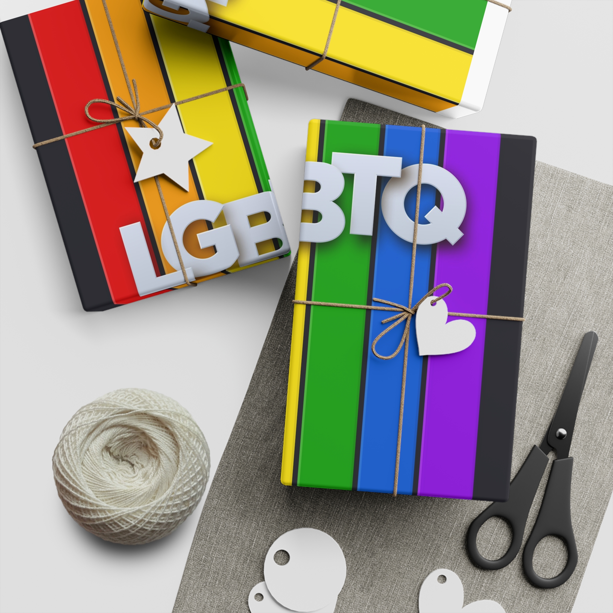Lgbtq Paper Sign Rainbow Flag Gift Wrapping Paper Sheets 1pc - Image 2