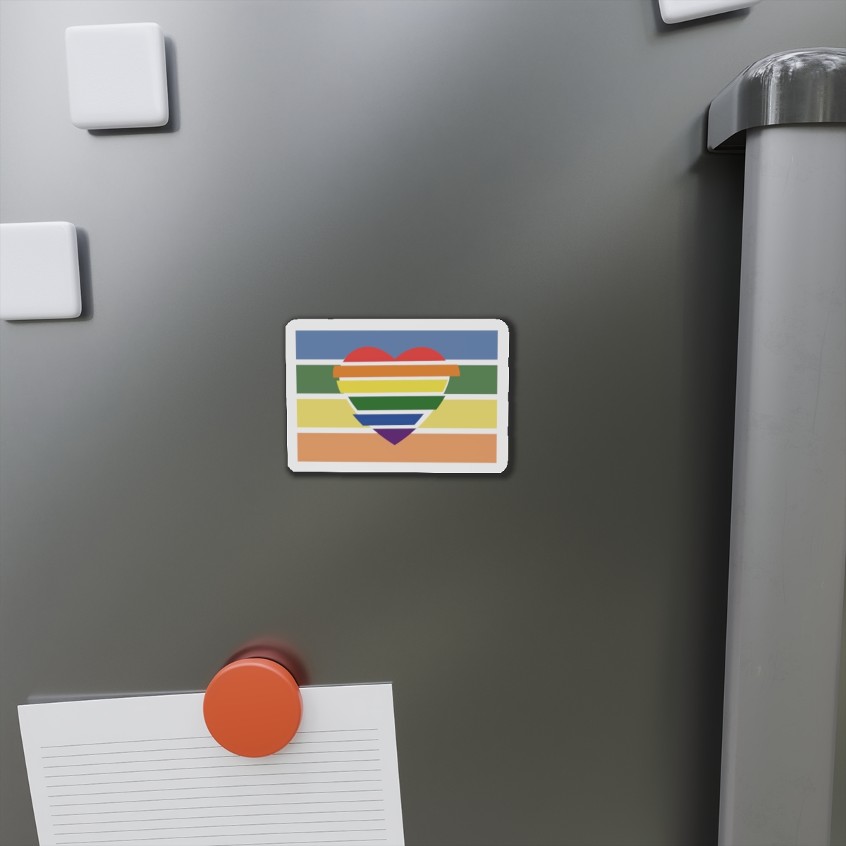 Banner With Rainbow Colors Heart Shape Lgbti Card Pride Flag Vector Illustration Die Cut Magnets - Image 5