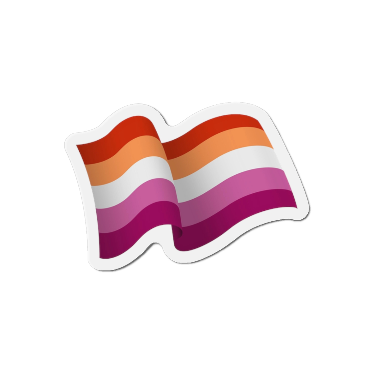Flag Lesbian Lgbtq Ribbon Style Flag That Conveys Sense Movement Waving Effect Die Cut Magnets
