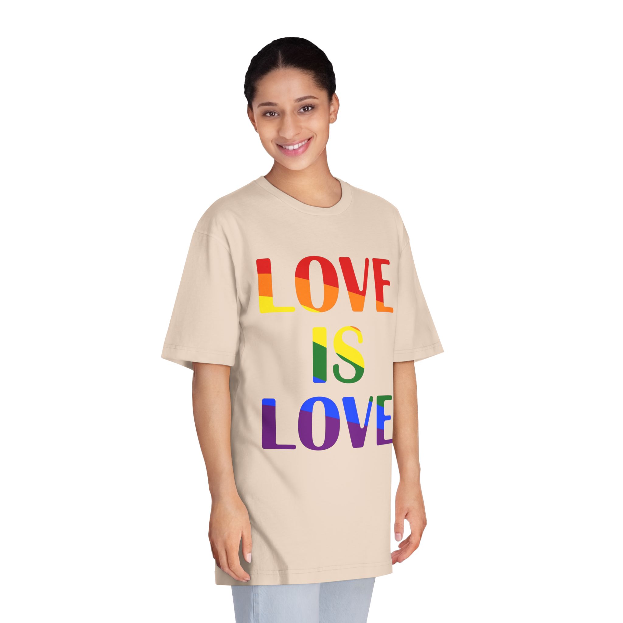 Love Is Love With Rainbow Colors Slogan Typography Banner - Unisex Classic Crewneck T Shirt - Image 11