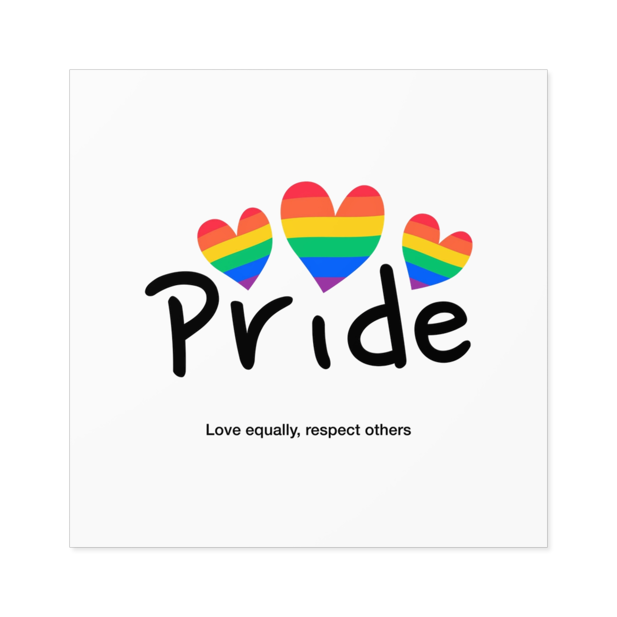 Love Letter Pride Rainbow Lettering Text Writing Pattern Freedom Love Heart Homo Colors Flag Parade(2) Laminate Stickers Square - Image 25