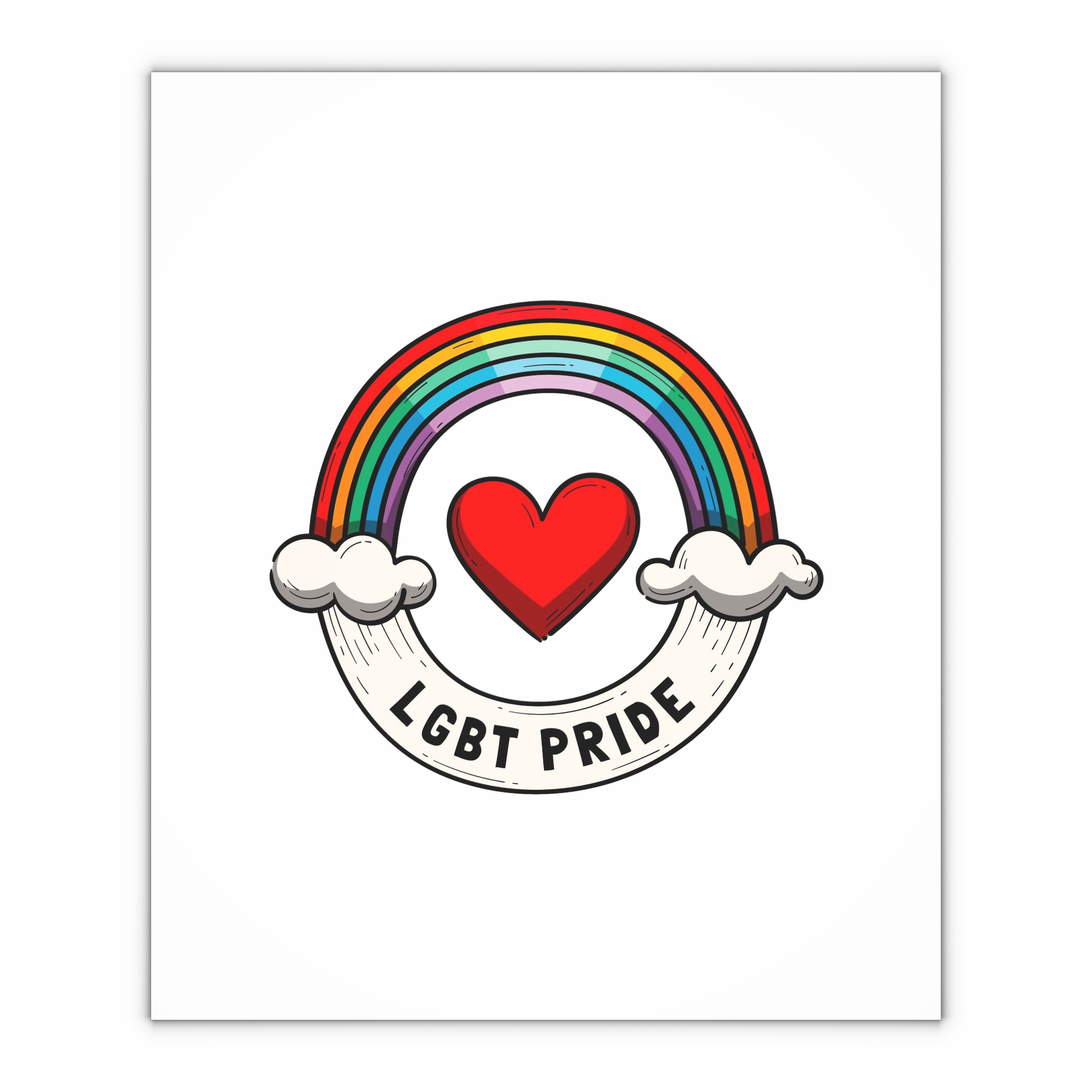 Hand Drawn Pride Month Lgbt Logo Template (1) Gift Wrapping Paper Sheets 1pc - Image 4