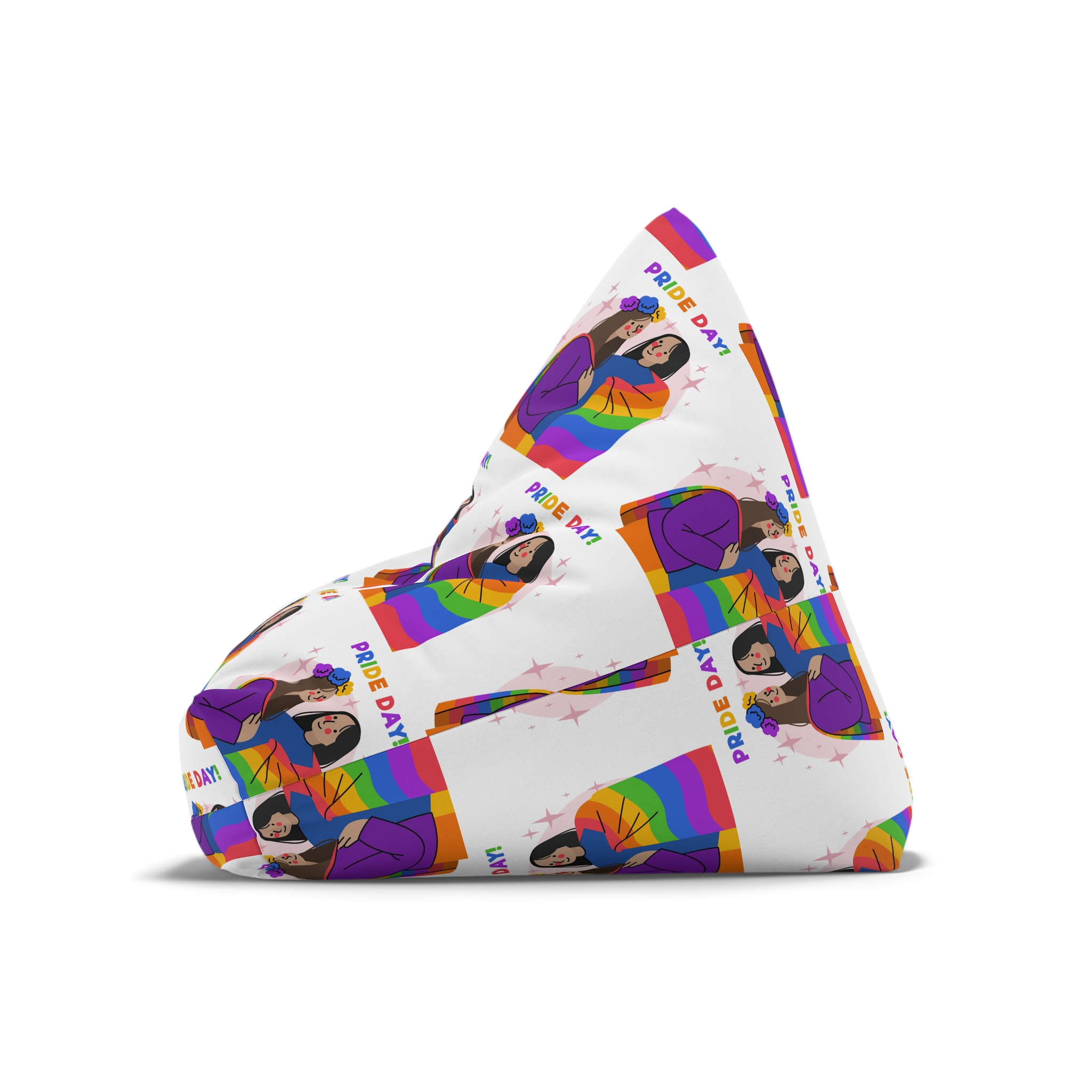 Hand Drawn Pride Day Illustration Bean Bag Chair Cover - Image 8