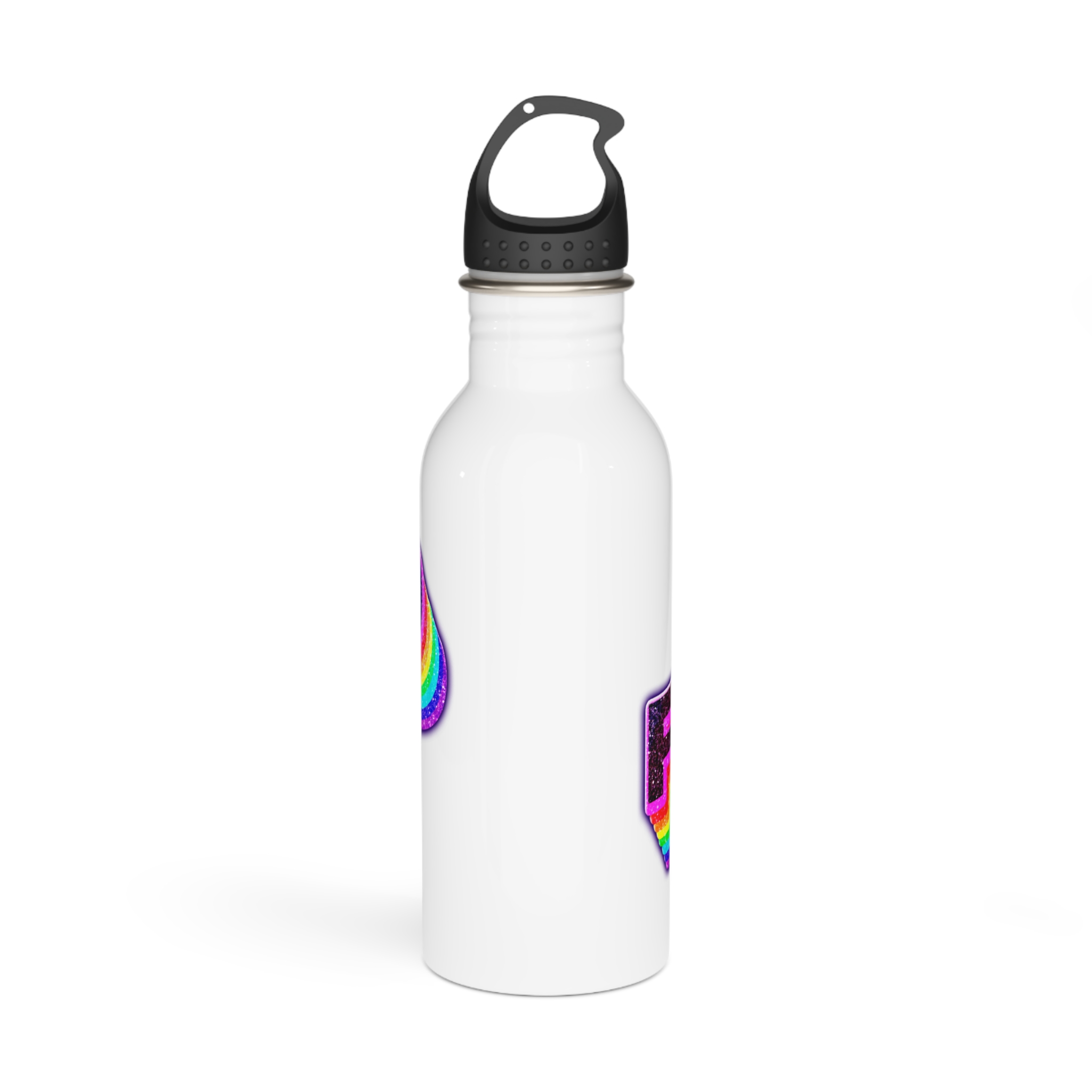 Fluid Word Png Rainbow Lettering Stainless Steel Water Bottle - Image 3