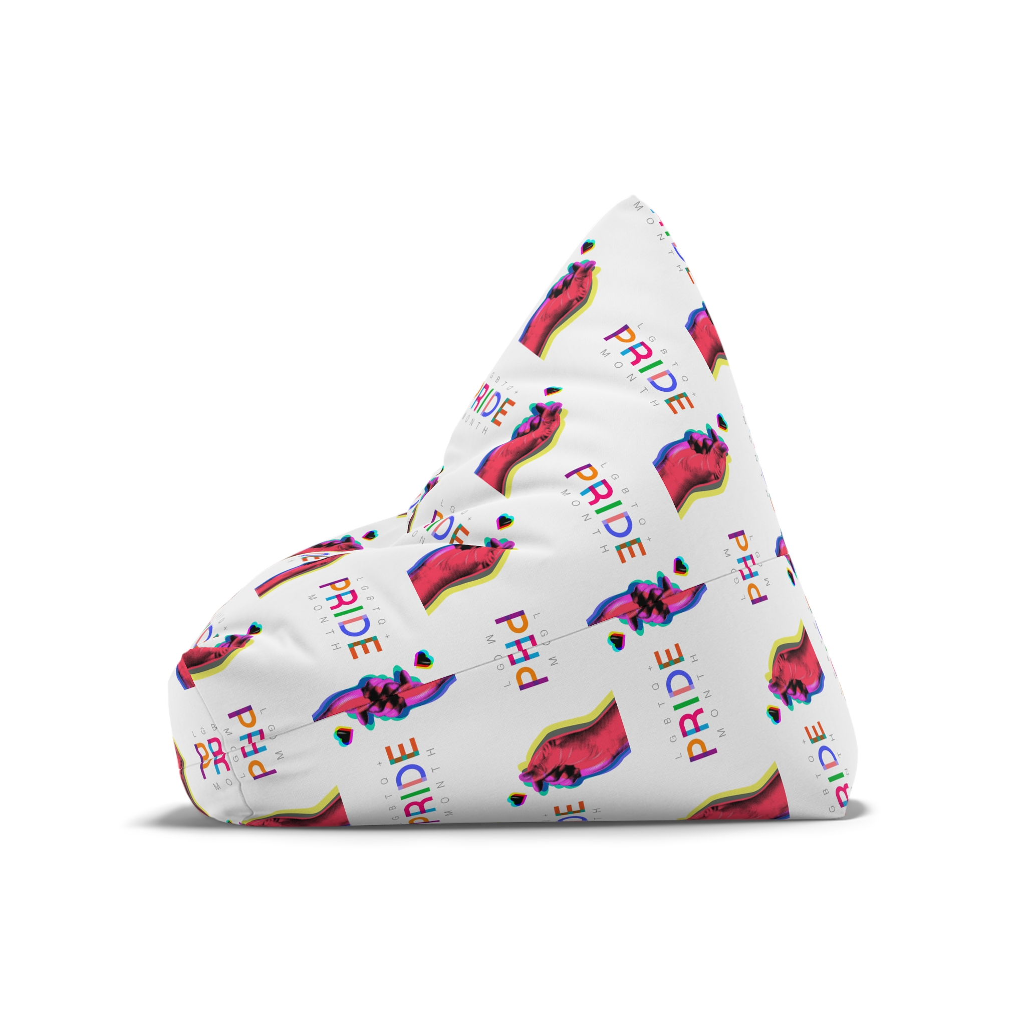 Pride Month Lgbtq Banner Gay Pride Month Rainbow Color Flat Design Hand Together Love Sign Typography Bean Bag Chair Cover - Image 8