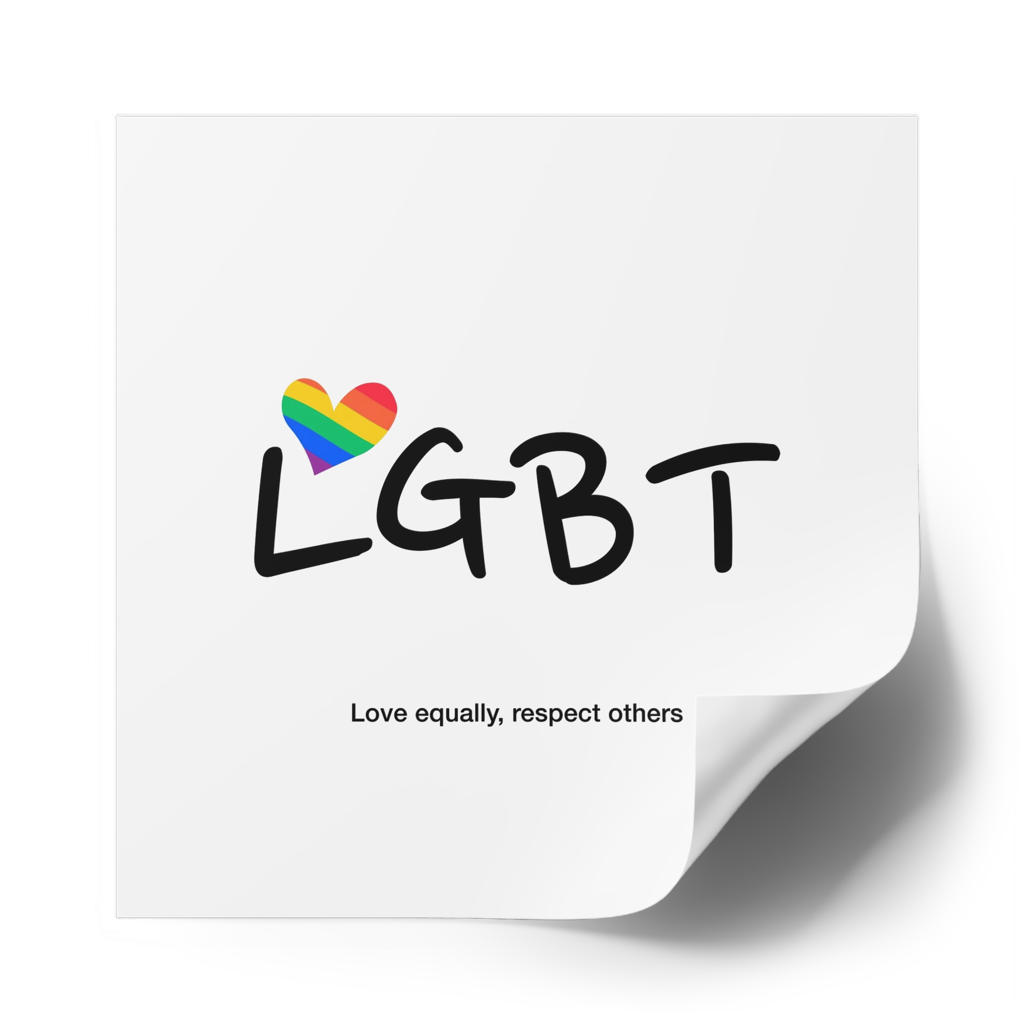 Love Letter Pride Rainbow Lettering Text Writing Pattern Freedom Love Heart Homo Colors Flag Parade(3) Laminate Stickers Square - Image 50
