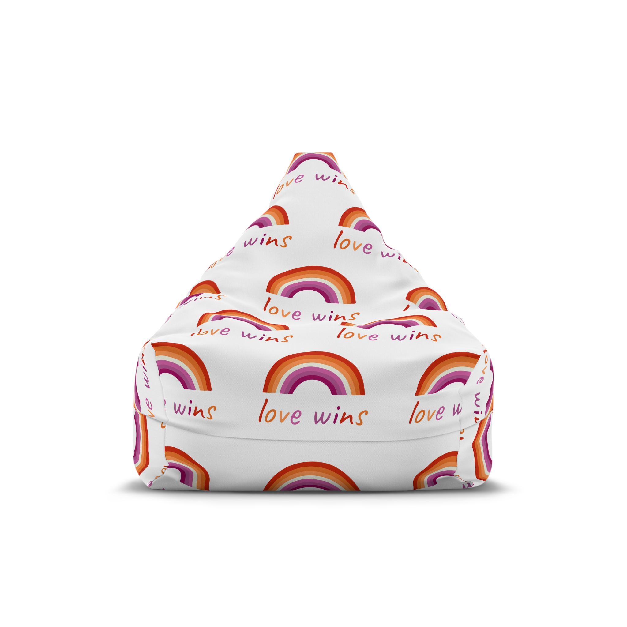 Colorful Rainbow Shape Lesbian Pride Flag Happy Pride Day Lgbtqia Community Pride Month Vector Hand Drawn Doodle Posters Stickers Logo Cards (1) Bean Bag Chair Cover