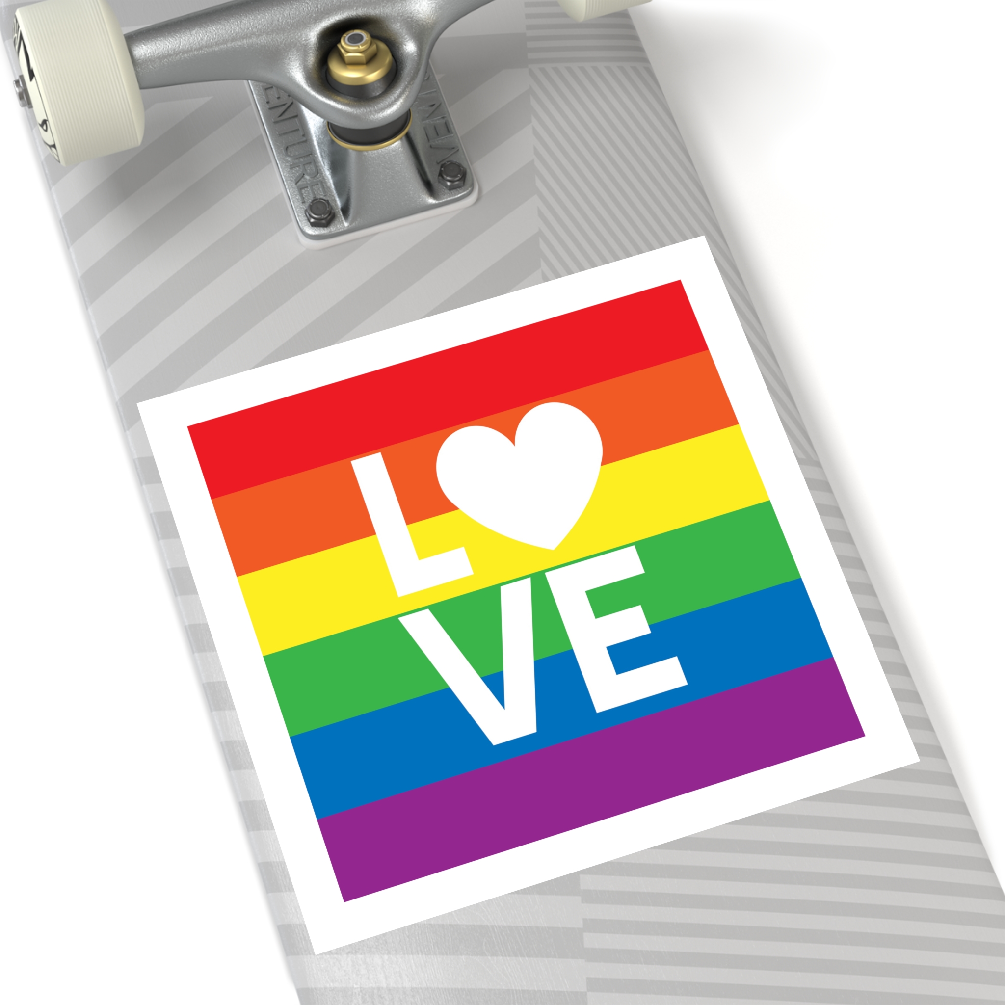 Love Lgbt Heart Squere White Laminate Stickers Square - Image 64