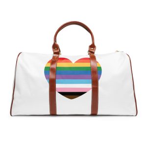 Inclusive Progress Pride Heart Symbol Waterproof Travel Bag