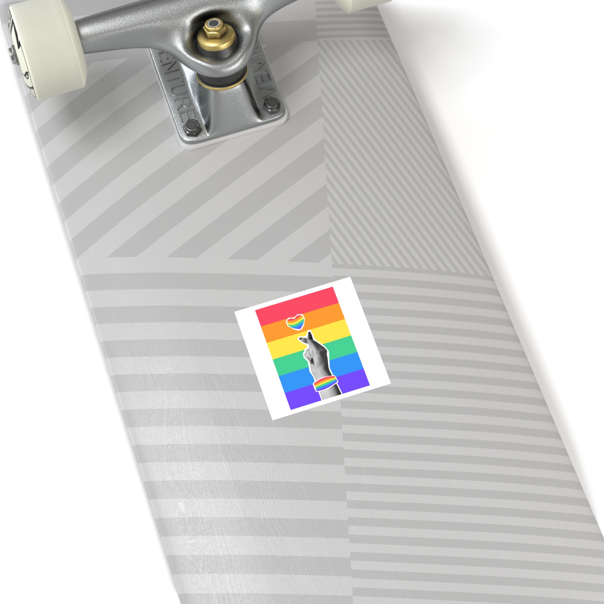 Lgbtq Trendy Retro Collage Halftone Hands Laminate Stickers Square - Image 12