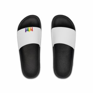 Silhouette Rainbow Colored Hands As Colors Pride Flag Lgbtqia Concept Mens Slide Sandals