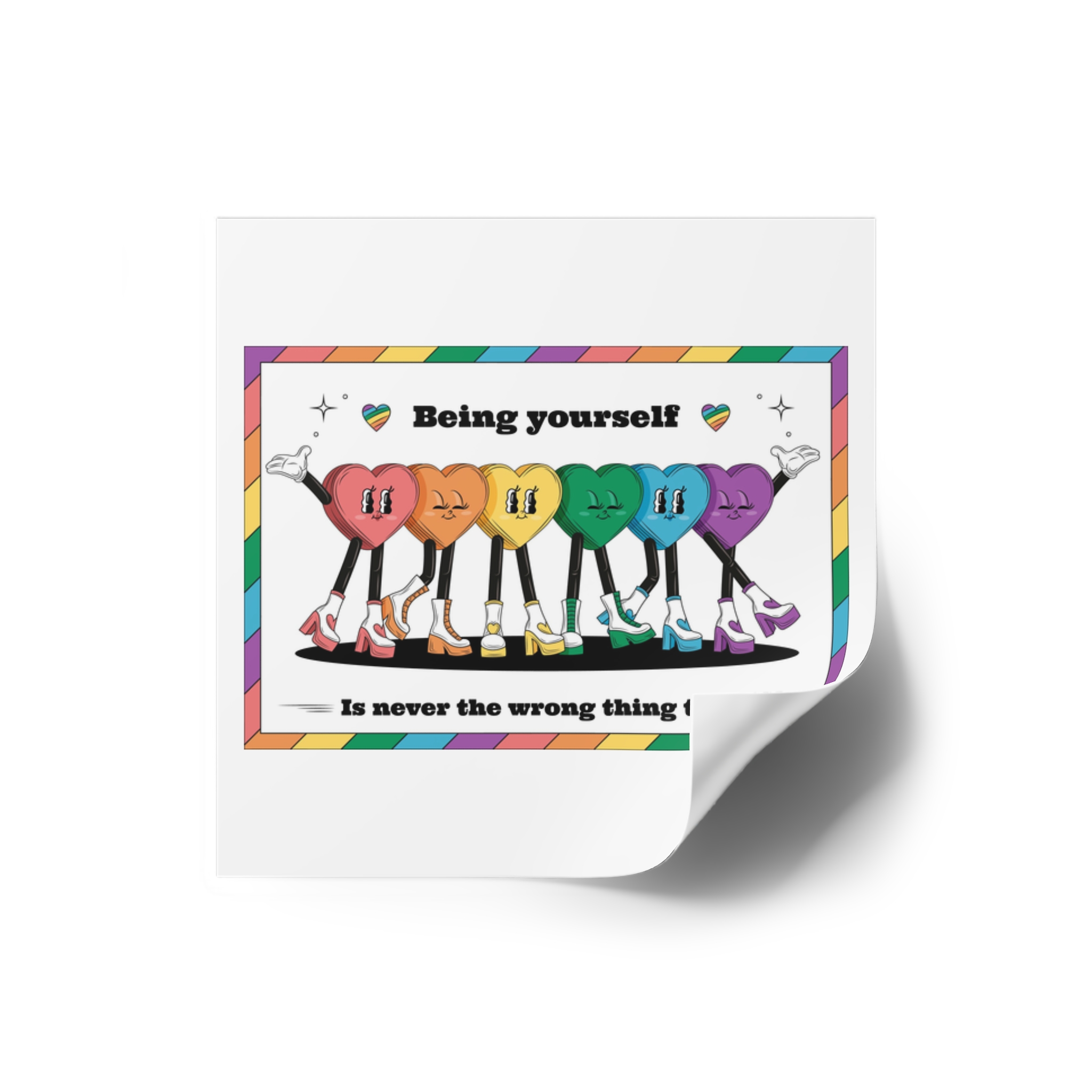 Illustration Pride Month Celebration Laminate Stickers Square - Image 2